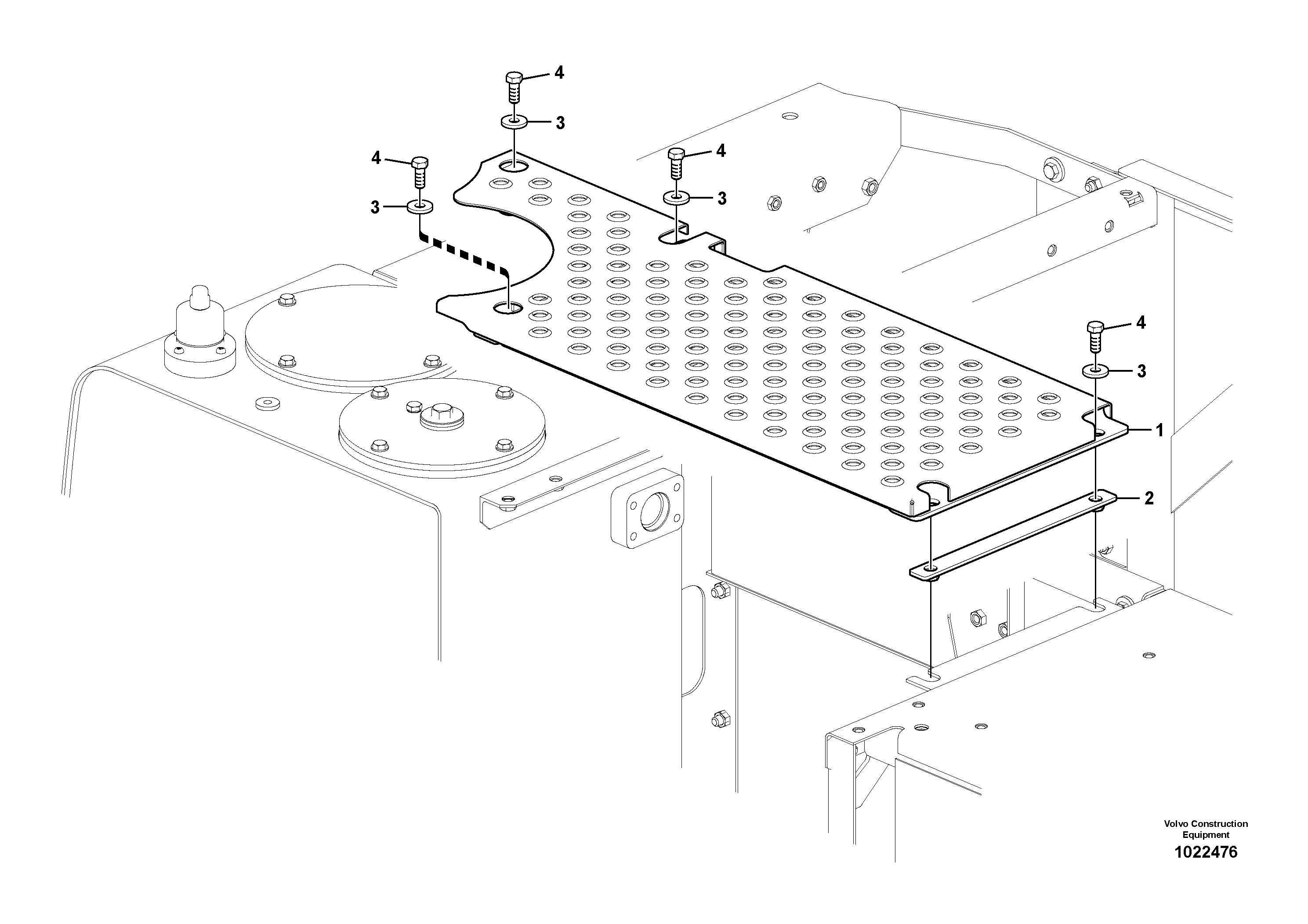 Схема запчастей Volvo EC160C - 3355 Cover, control valve EC160C