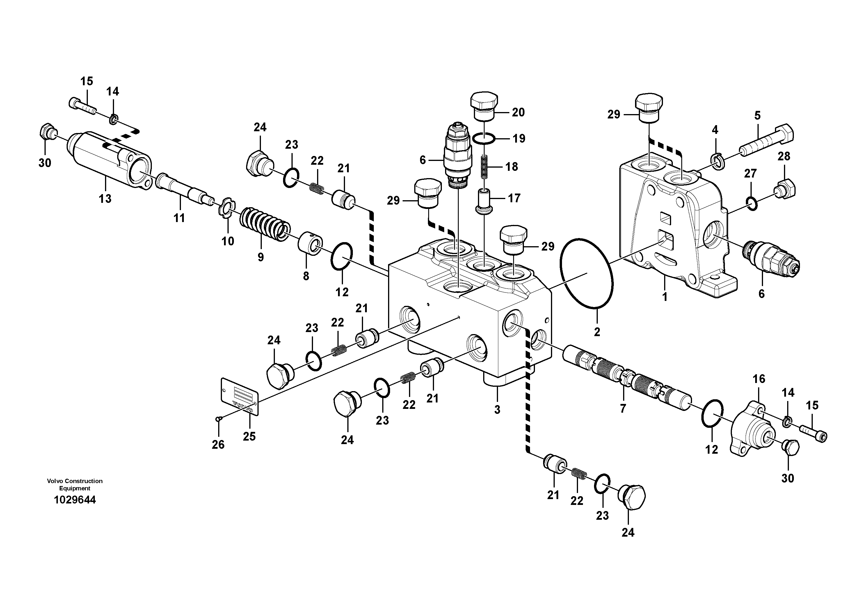 Схема запчастей Volvo EC160C - 84804 Control valve for rotator EC160C