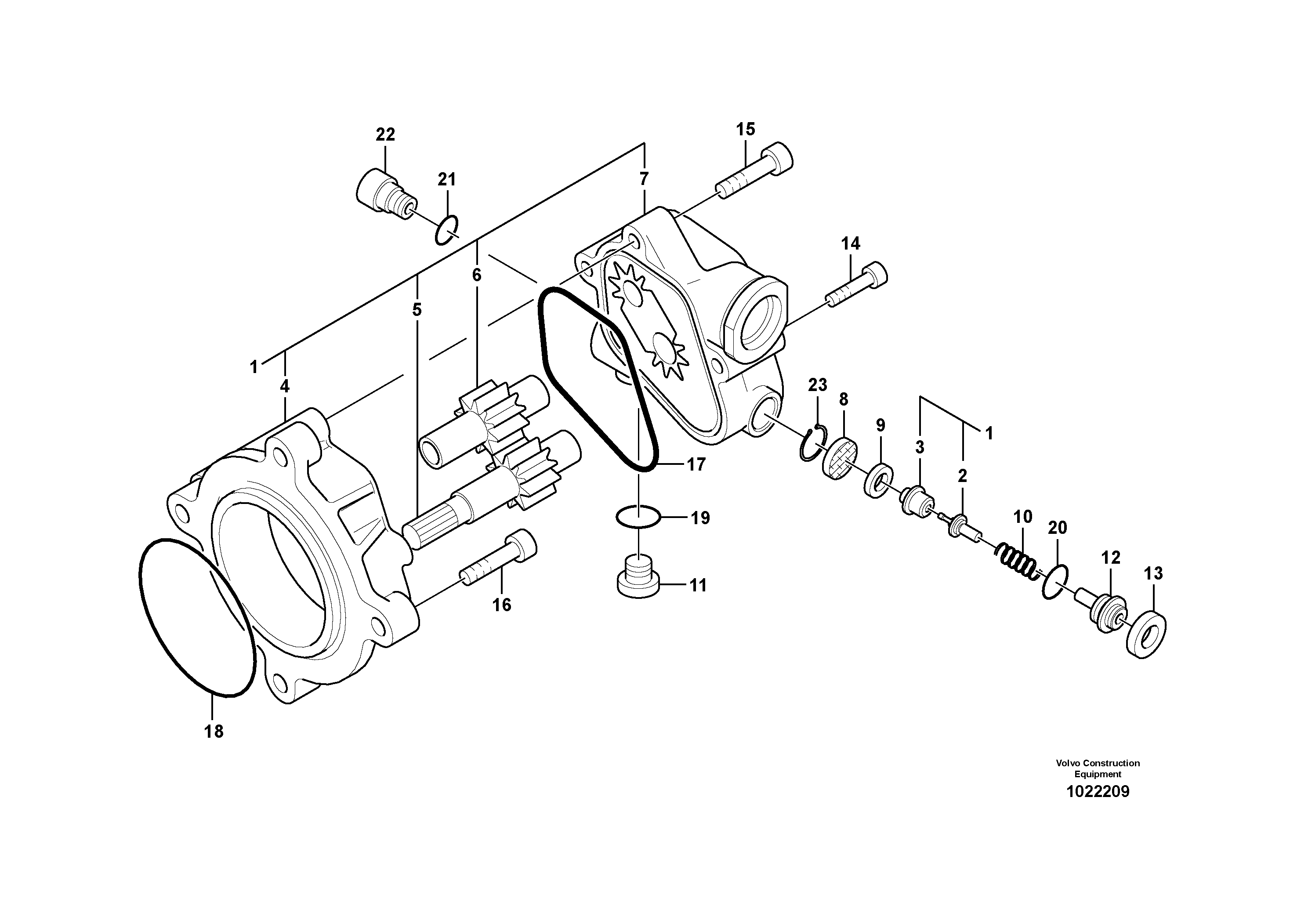 Схема запчастей Volvo EC160C - 37944 Гидронасос (шестеренчатый) EC160C