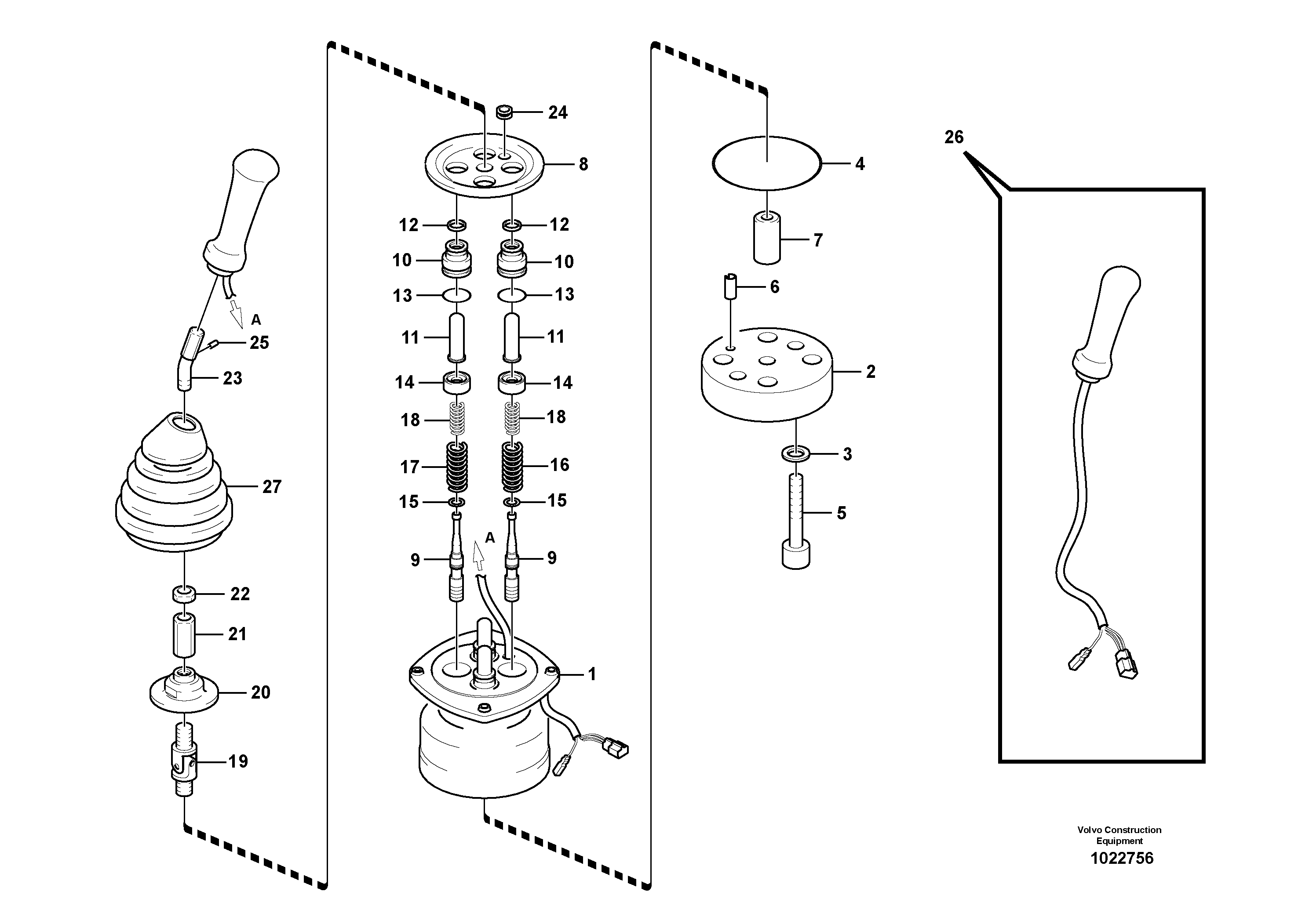 Схема запчастей Volvo EC235C - 63469 Servo system, remote control valve EC235C