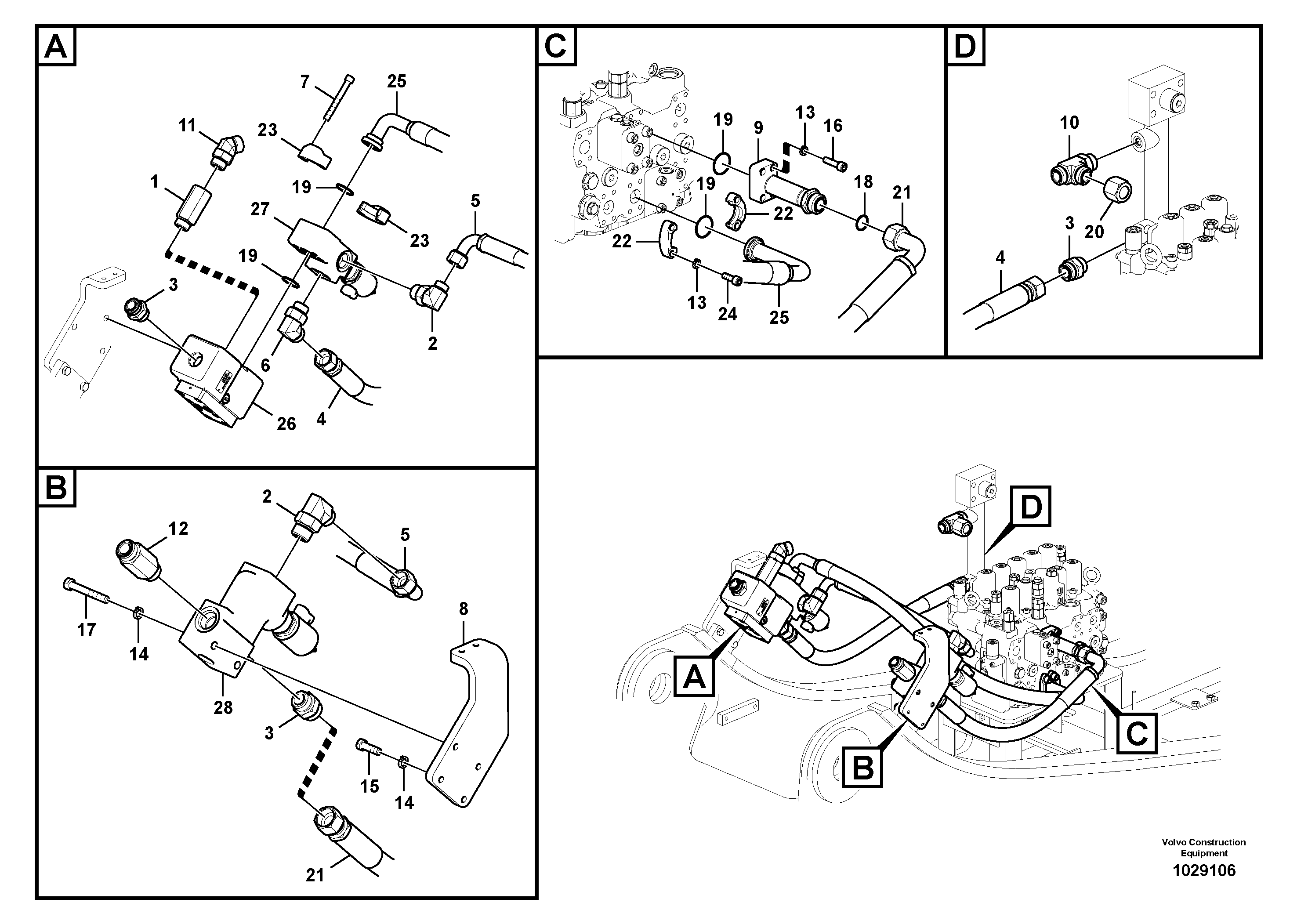 Схема запчастей Volvo EC235C - 33909 Working hydraulic, hammer and shear for upper EC235C