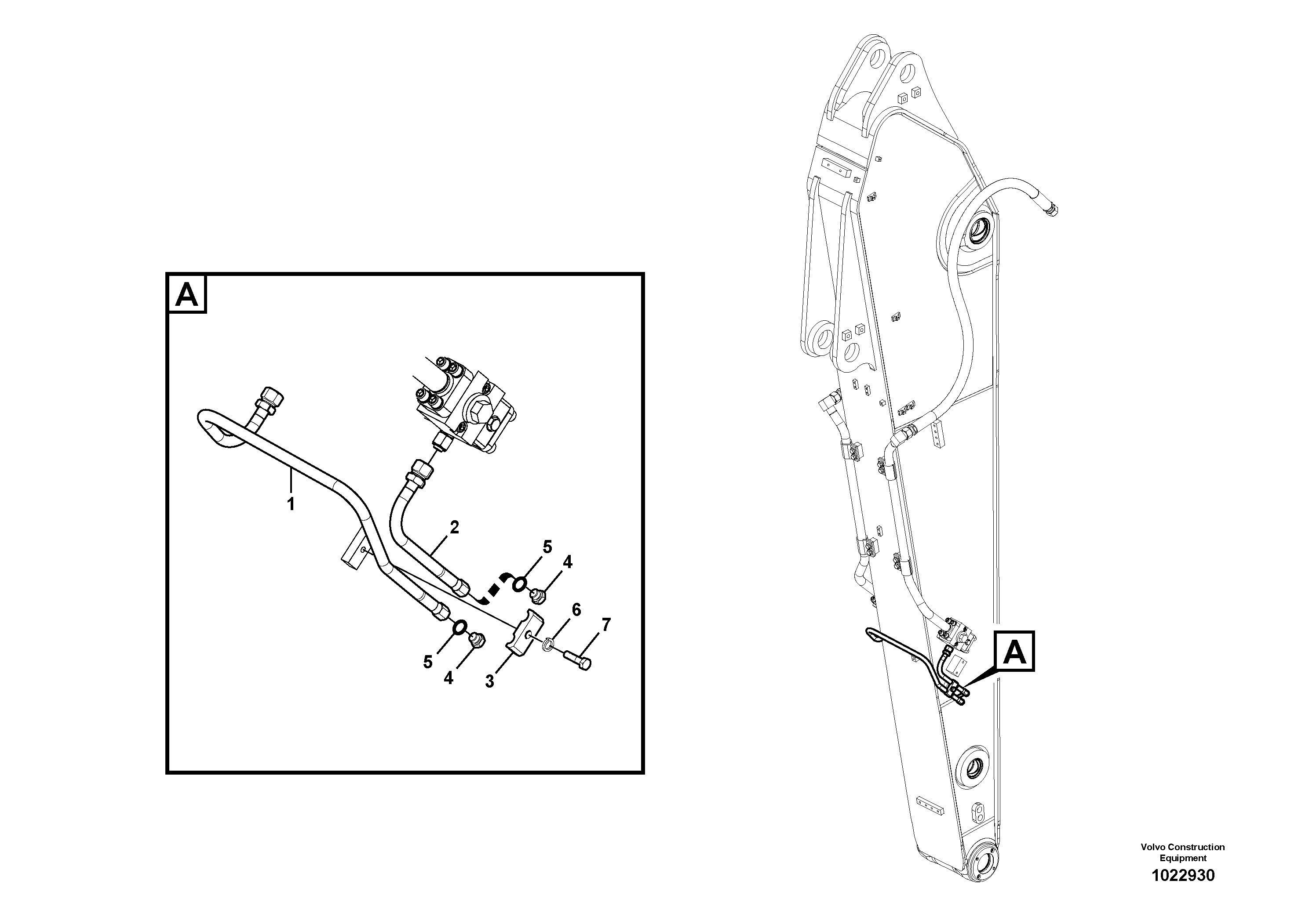 Схема запчастей Volvo EC235C - 45777 Working hydraulic, slope and rotator on dipper arm EC235C