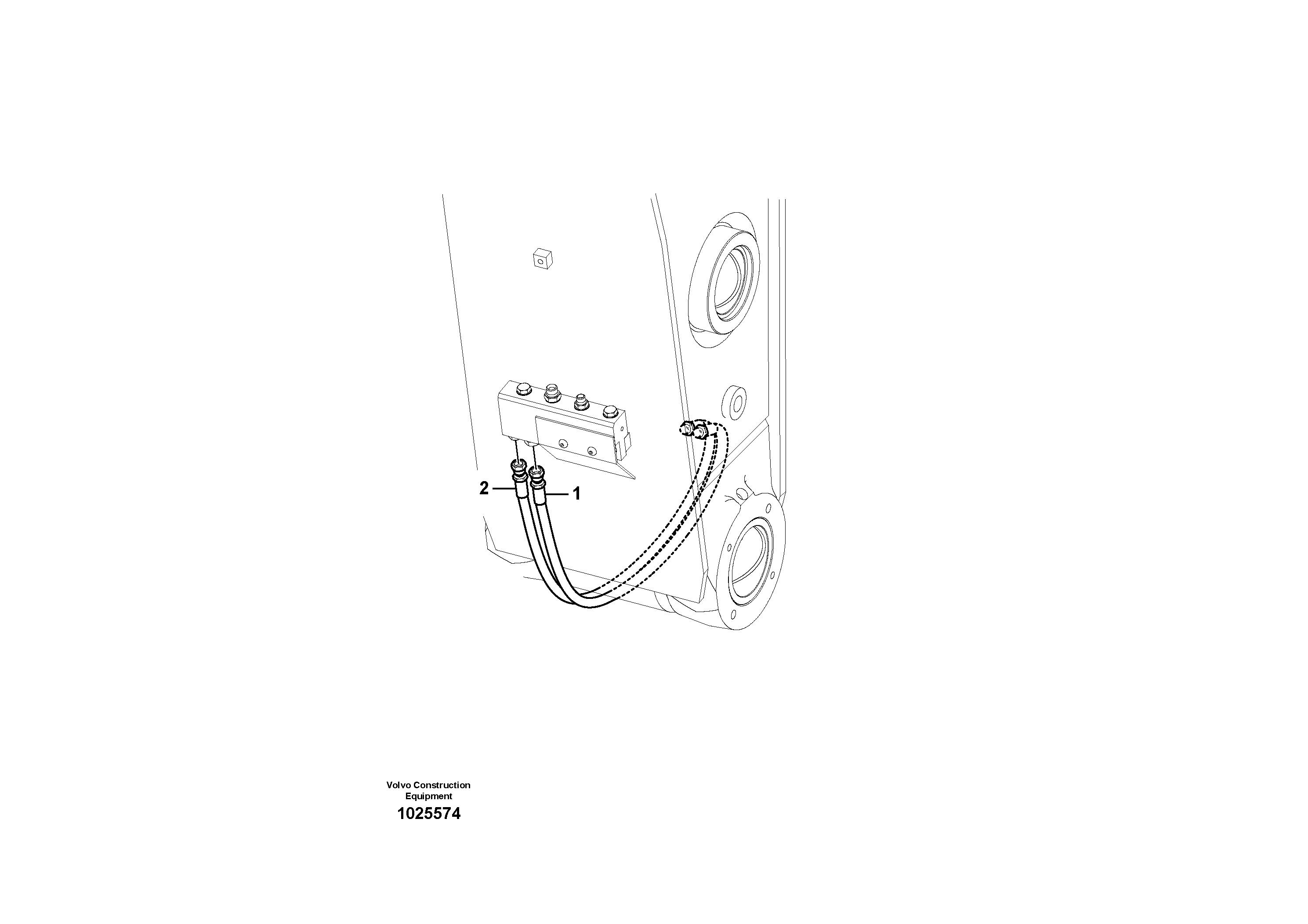 Схема запчастей Volvo EC235C - 38057 Working hydraulic, quick fit on dipper arm EC235C