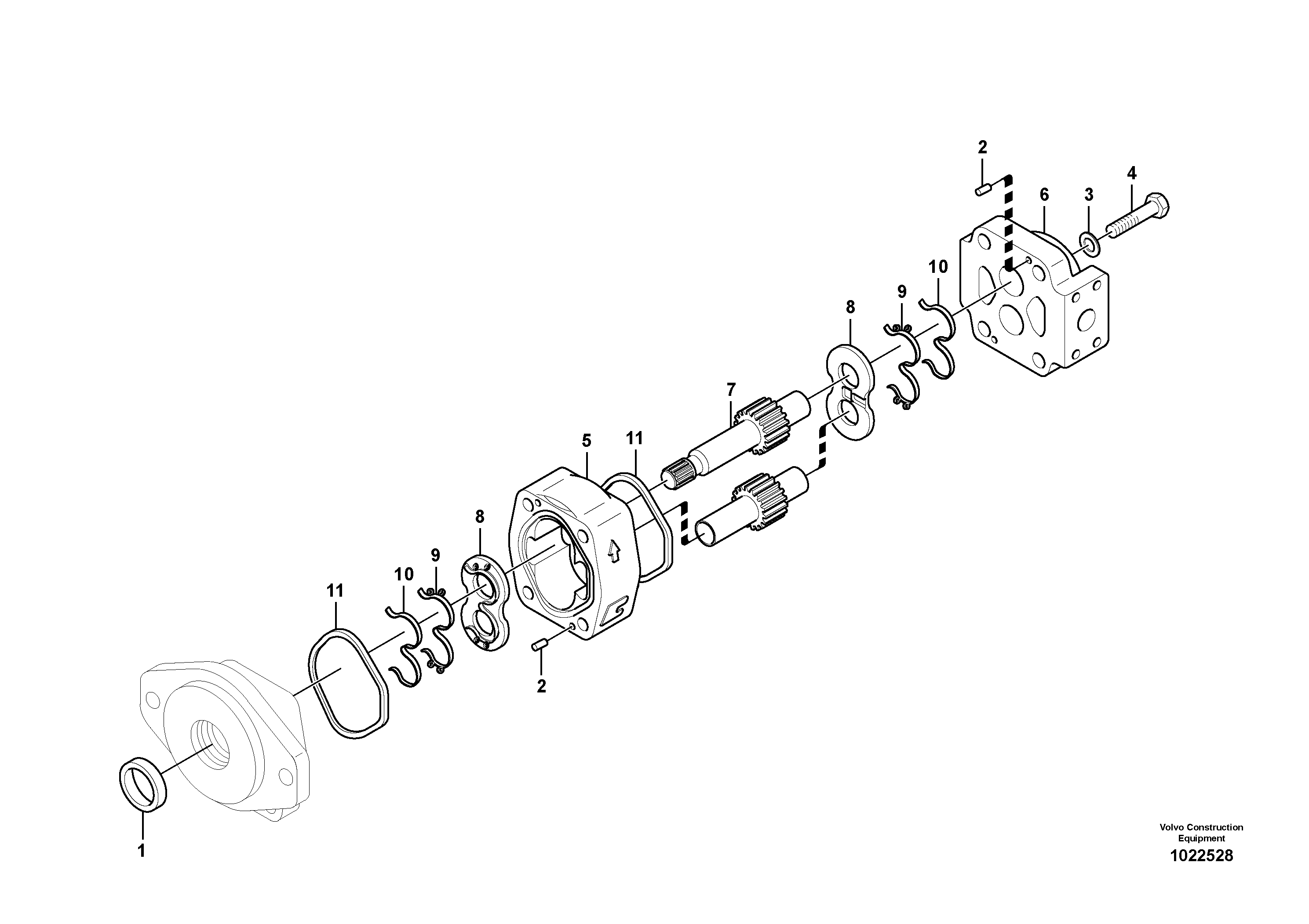 Схема запчастей Volvo EC235C - 65283 Гидронасос (шестеренчатый) EC235C