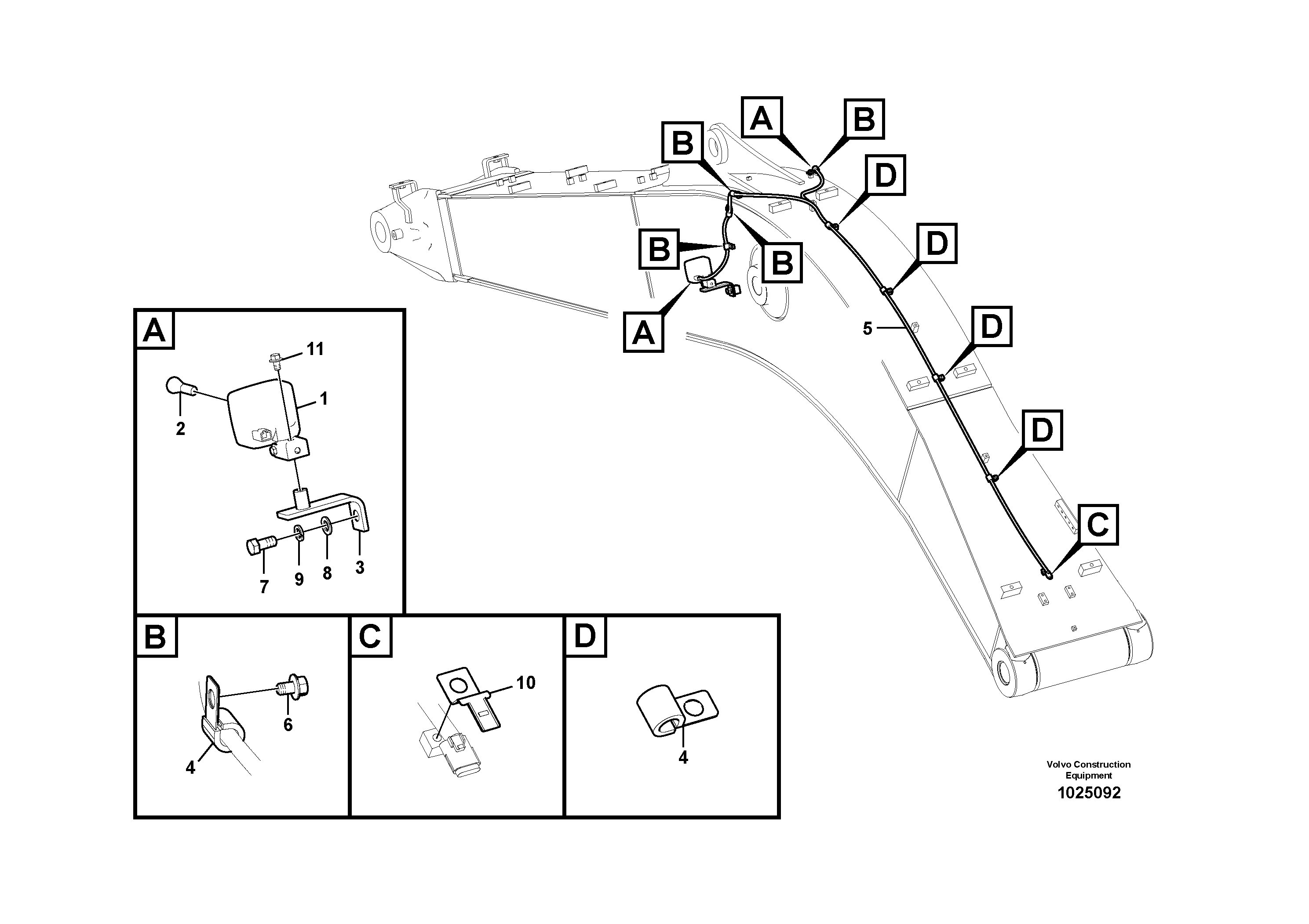 Схема запчастей Volvo EC235C - 18771 Working lamp on boom EC235C
