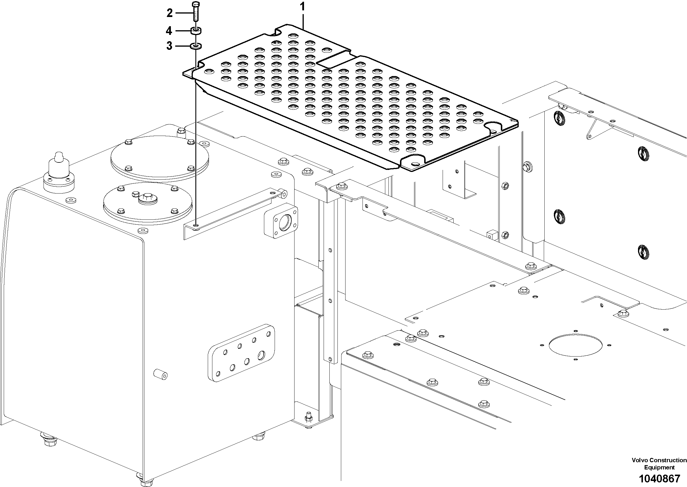 Схема запчастей Volvo EC235C - 46453 Cover, control valve EC235C