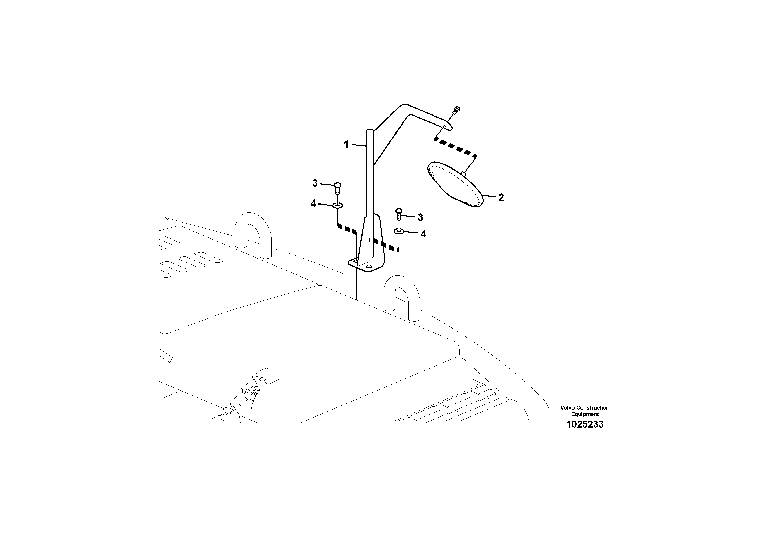 Схема запчастей Volvo EC235C - 33169 Rear view mirror EC235C