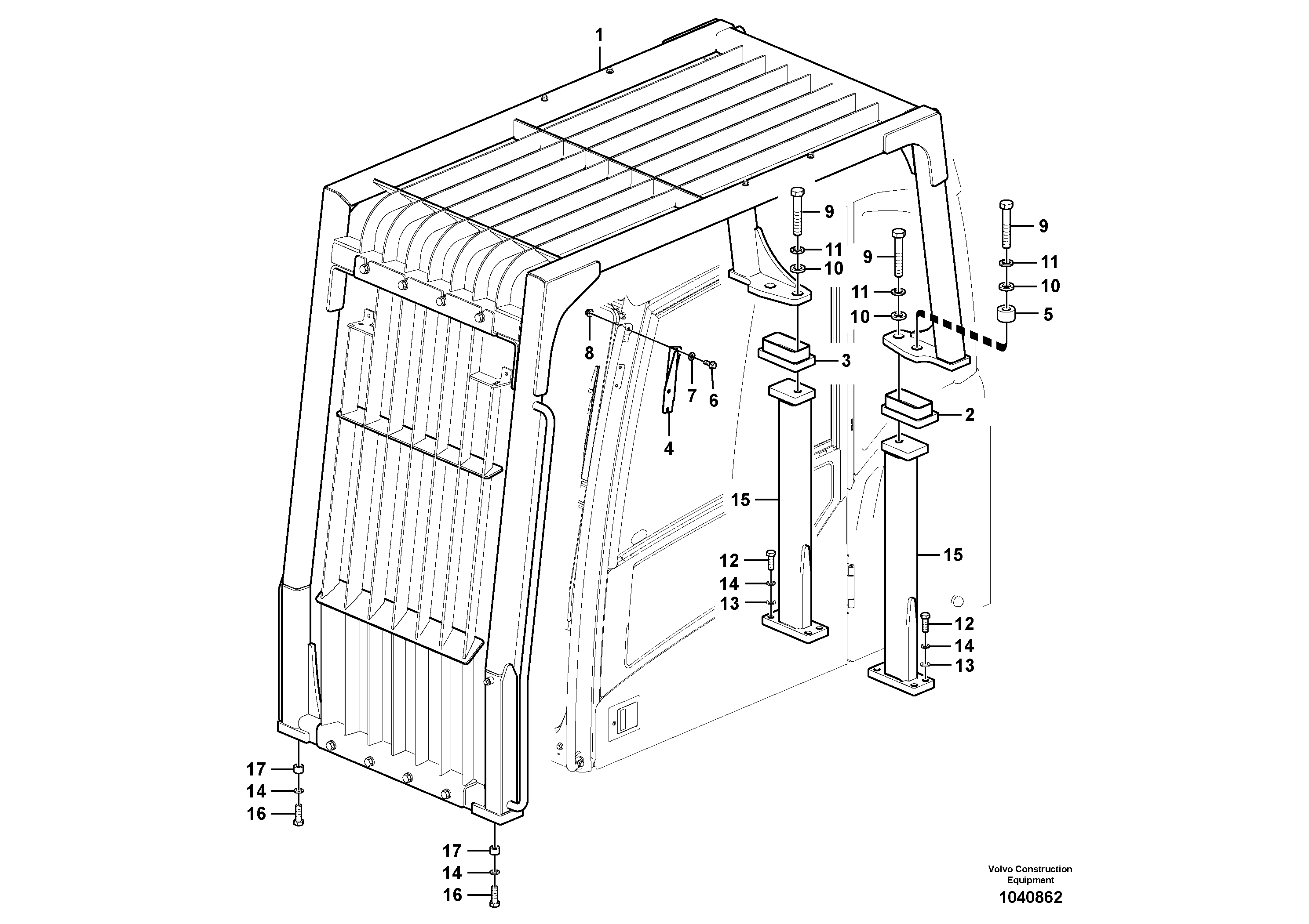Схема запчастей Volvo EC235C - 82996 Falling object guards EC235C