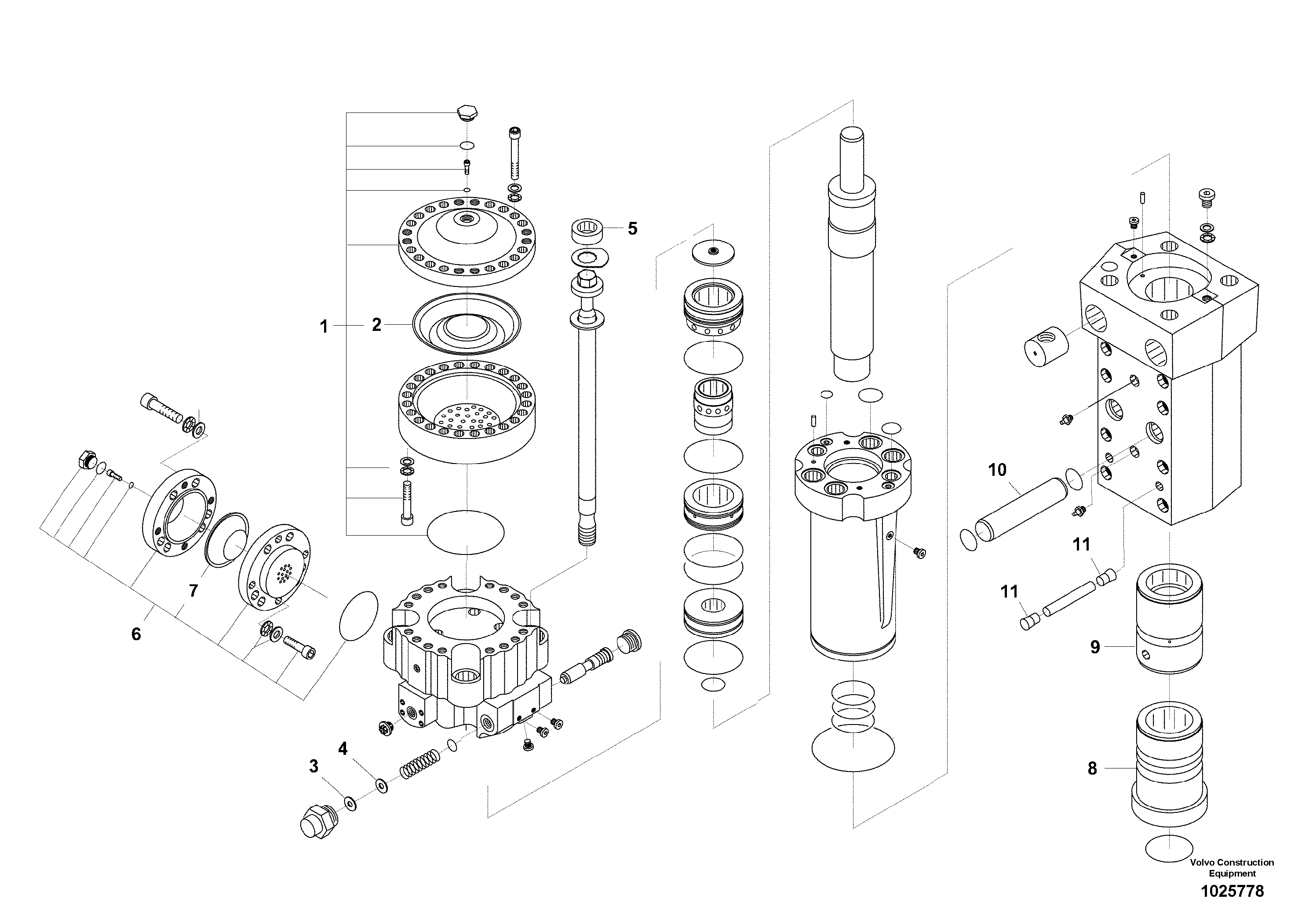 Схема запчастей Volvo ECR145C - 41671 Hydraulic hammer, Accumulator ATTACHMENTS ATTACHMENTS EXCAVATORS BUCKETS&HAMMERS, GEN. B/C