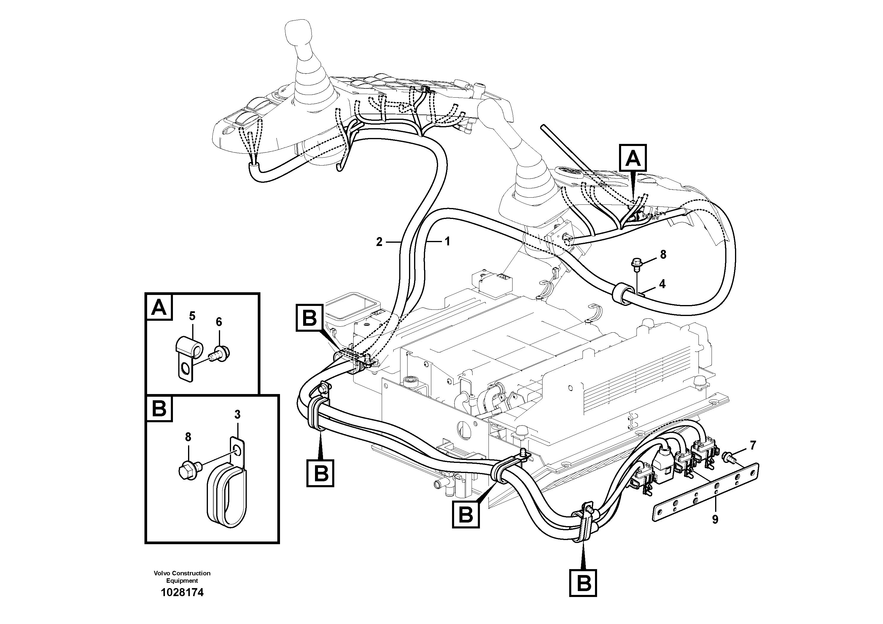 Схема запчастей Volvo ECR145C - 87498 Cable and wire harness, instrument panel ECR145C