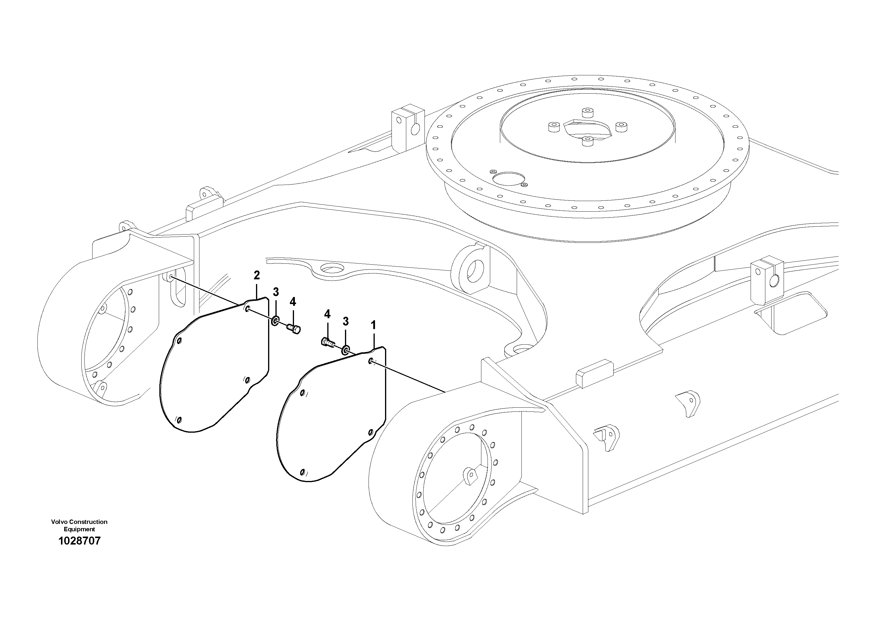 Схема запчастей Volvo ECR145C - 59712 Protective plate for travel motor ECR145C