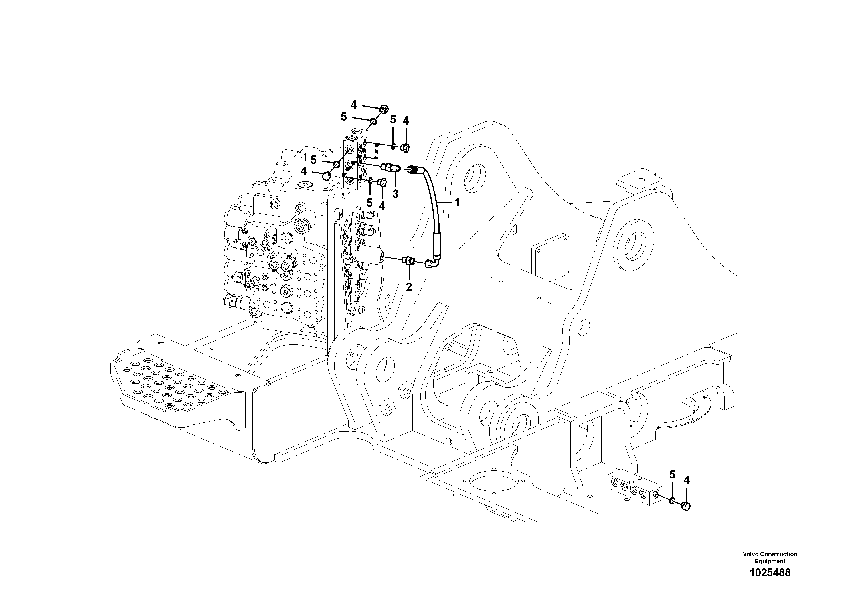 Схема запчастей Volvo ECR145C - 56526 Working hydraulic, hammer and shear for 1st pump flow ECR145C