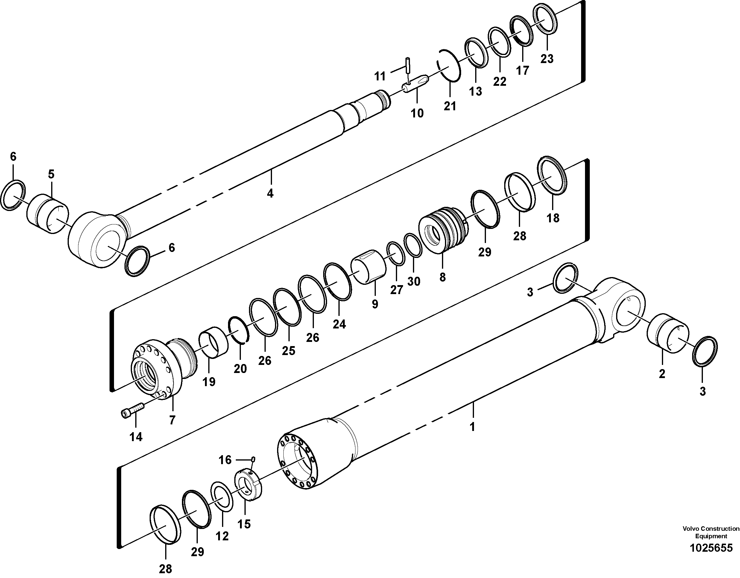 Схема запчастей Volvo ECR145C - 103527 Dipper arm cylinder ECR145C