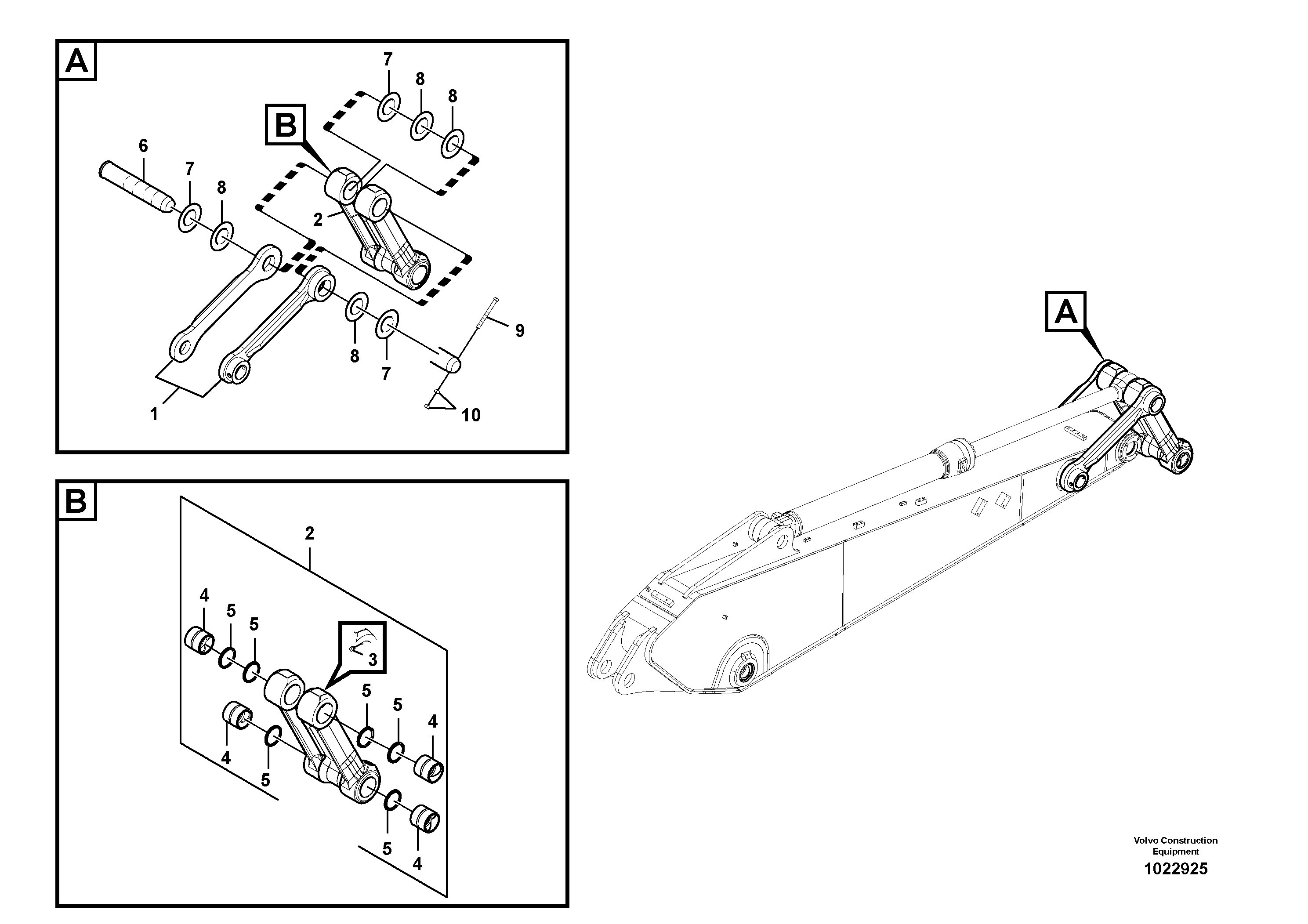 Схема запчастей Volvo ECR145C - 83589 Links to connecting rod ECR145C