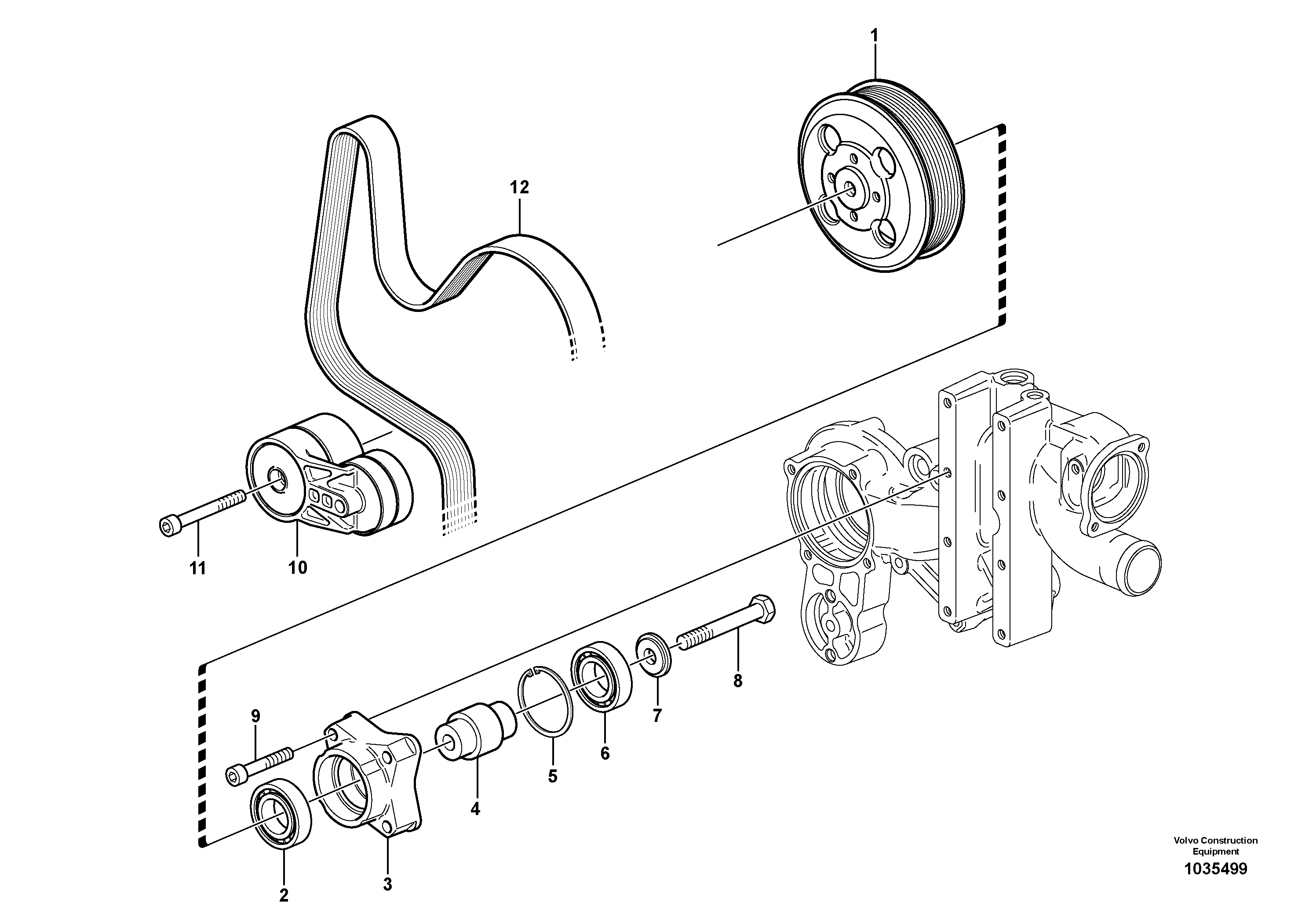 Схема запчастей Volvo ECR145C - 63475 Belt transmission ECR145C