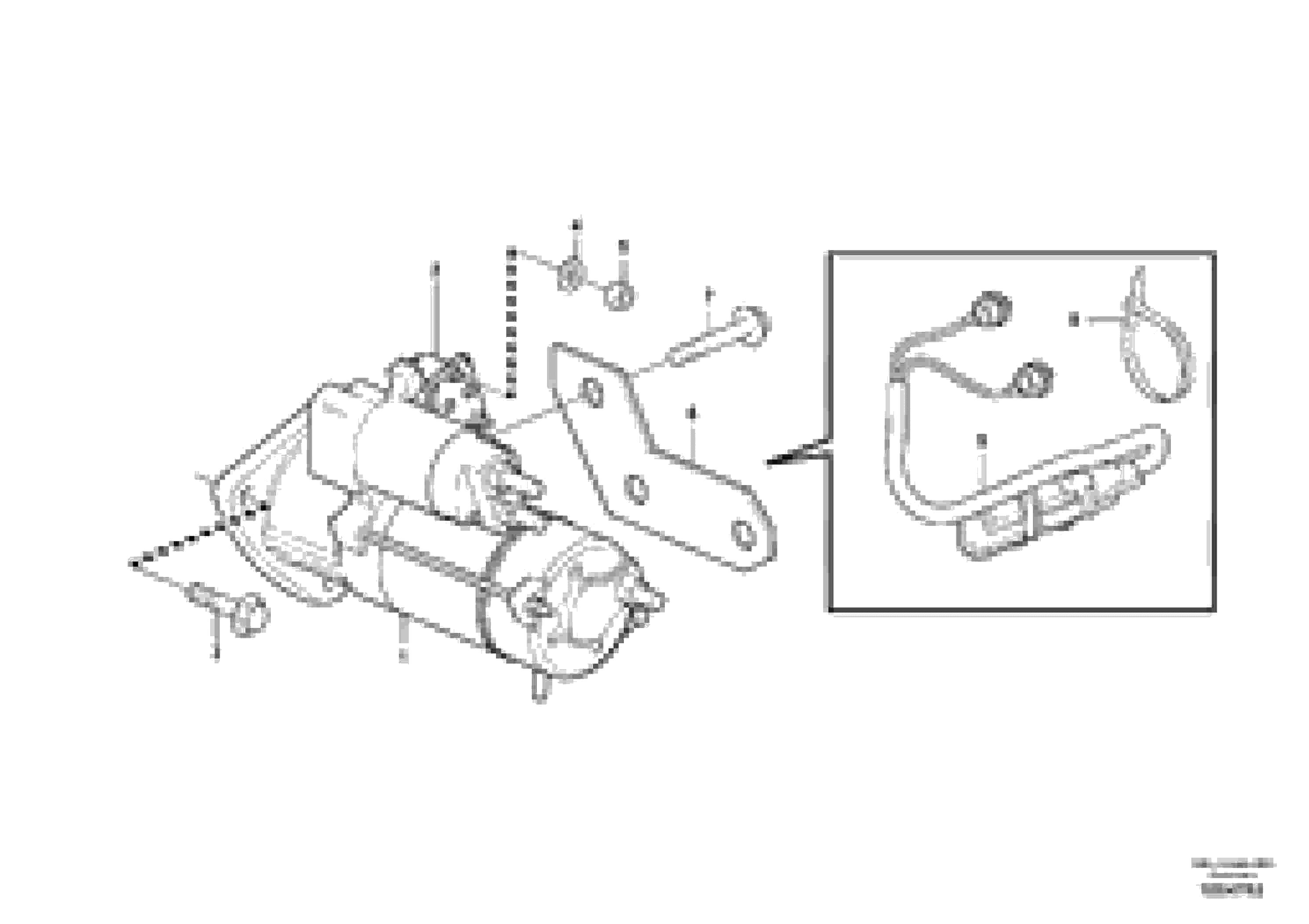 Схема запчастей Volvo ECR235C - 38140 Starter motor with assembling details ECR235C