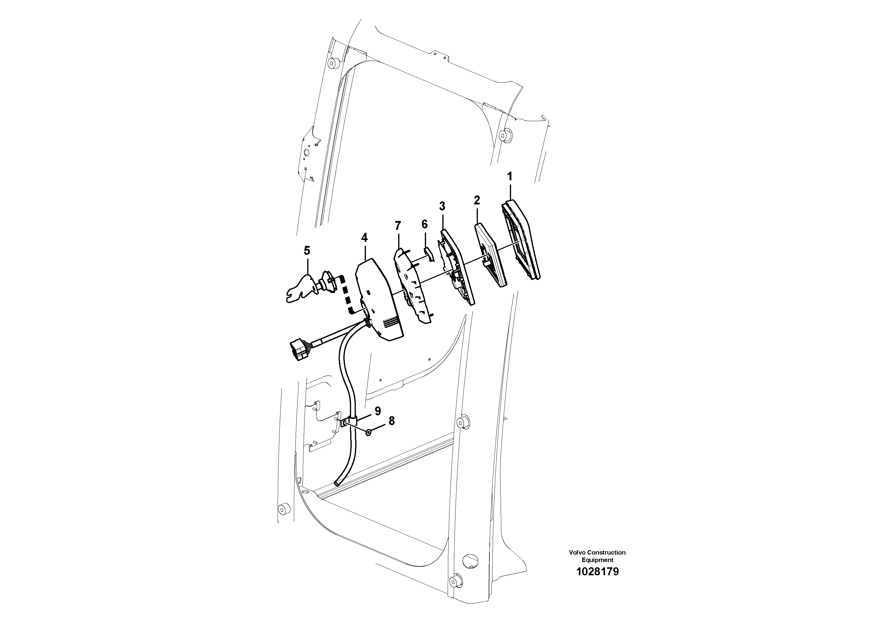 Схема запчастей Volvo ECR235C - 45460 Instrument panel, warning unit and information unit ECR235C