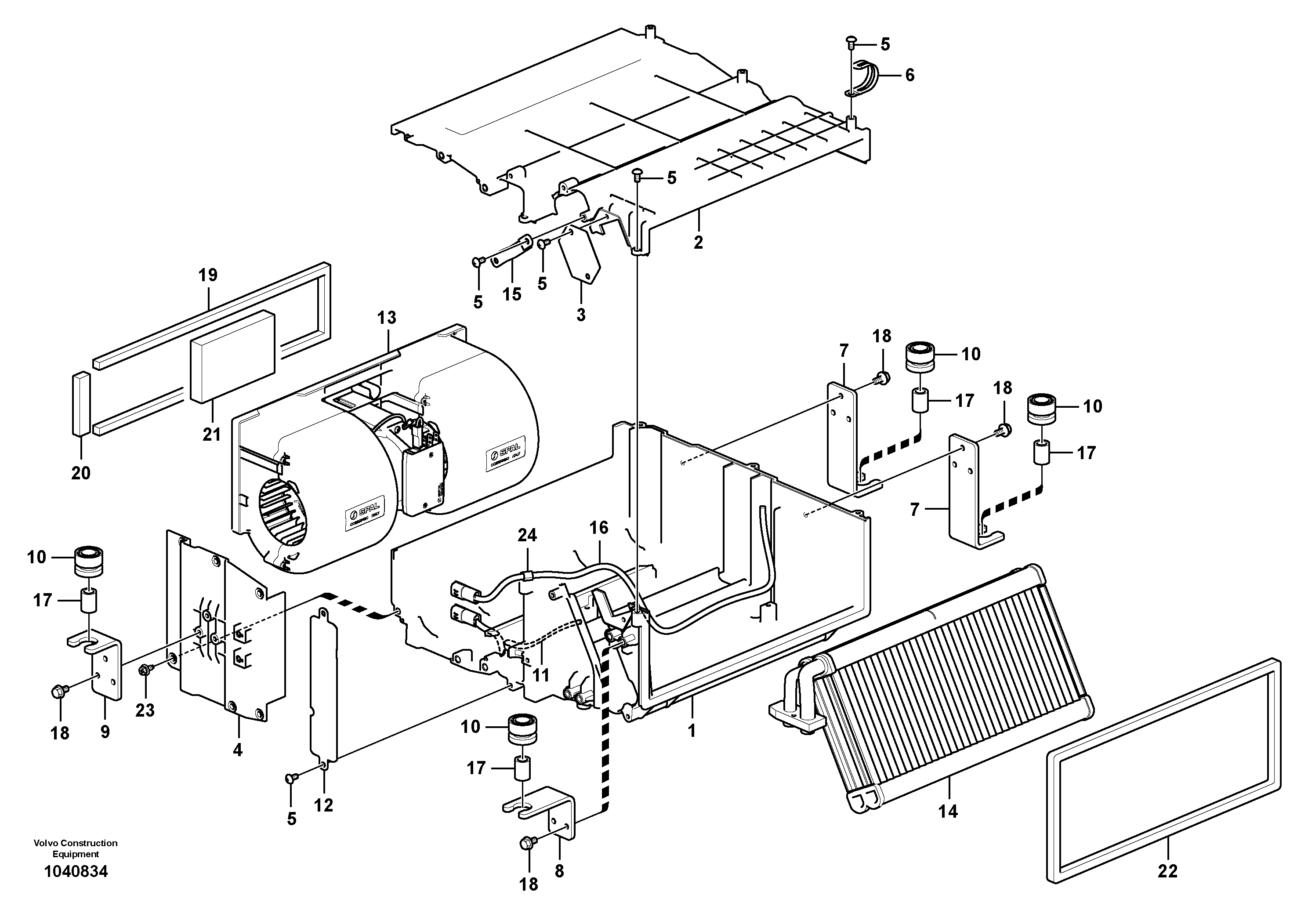 Схема запчастей Volvo ECR235C - 30754 Cooling unit ECR235C