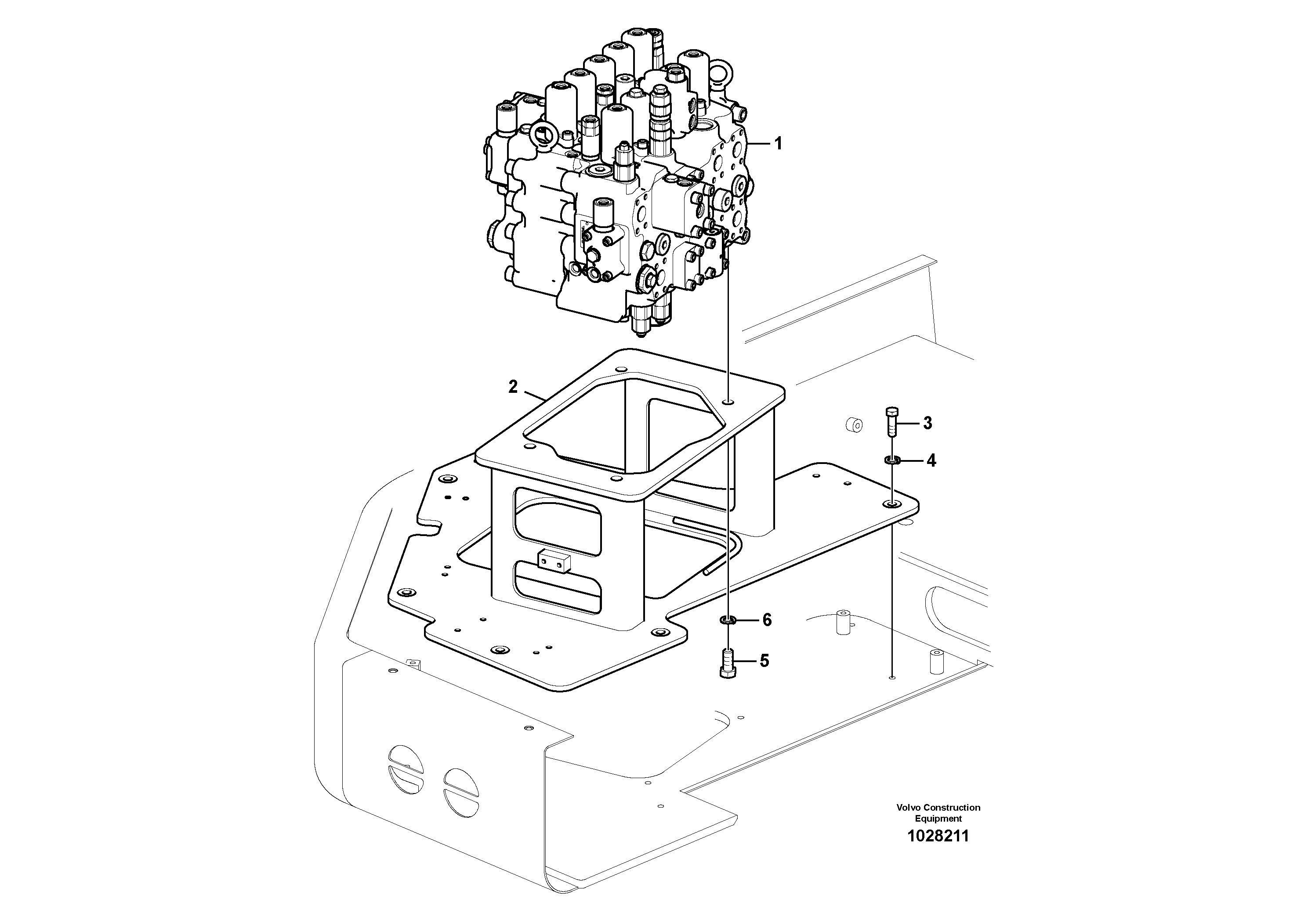 Схема запчастей Volvo ECR235C - 1737 Control valve with fitting parts ECR235C