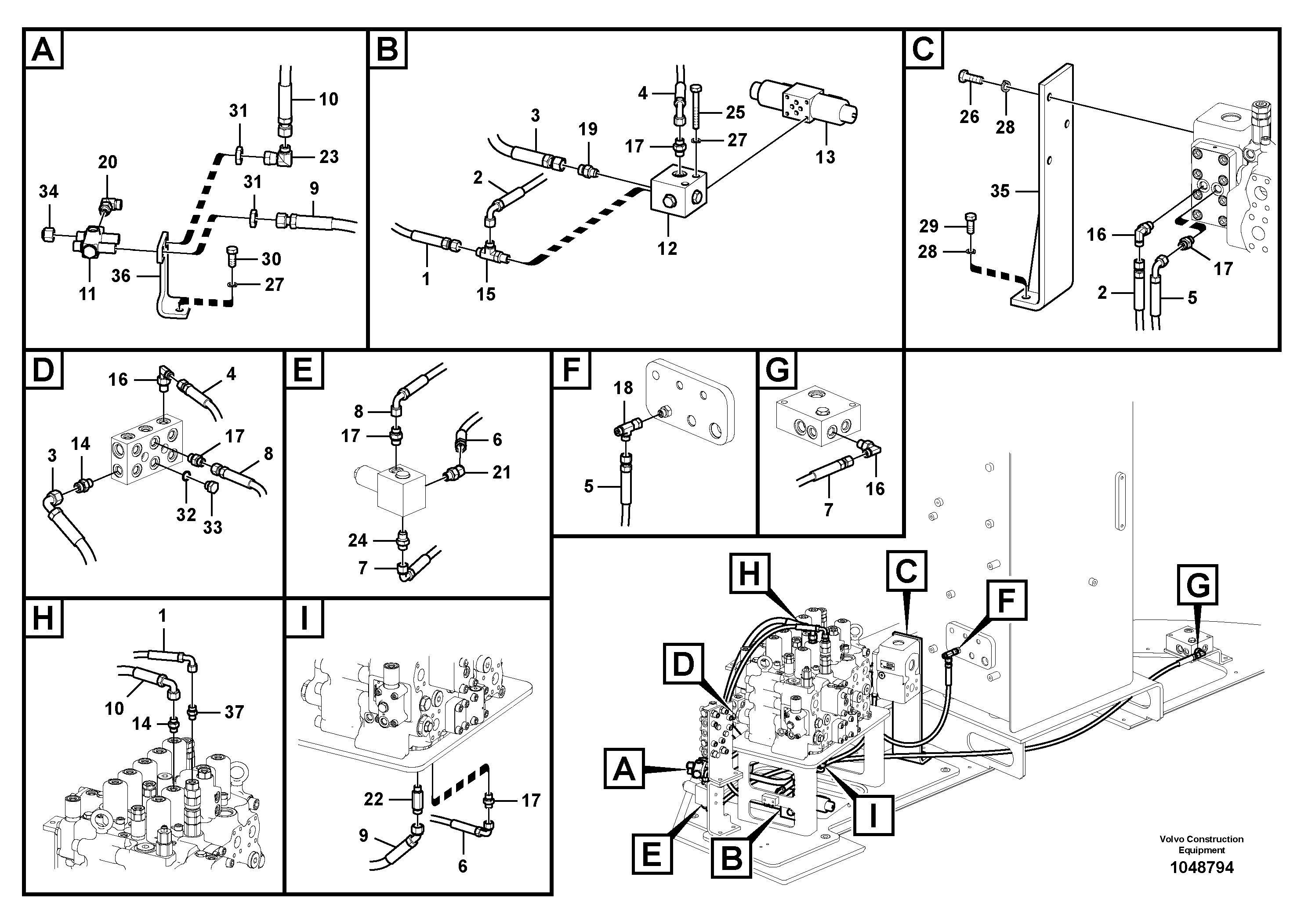 Схема запчастей Volvo ECR235C - 15746 Servo system, hammer and shear ECR235C