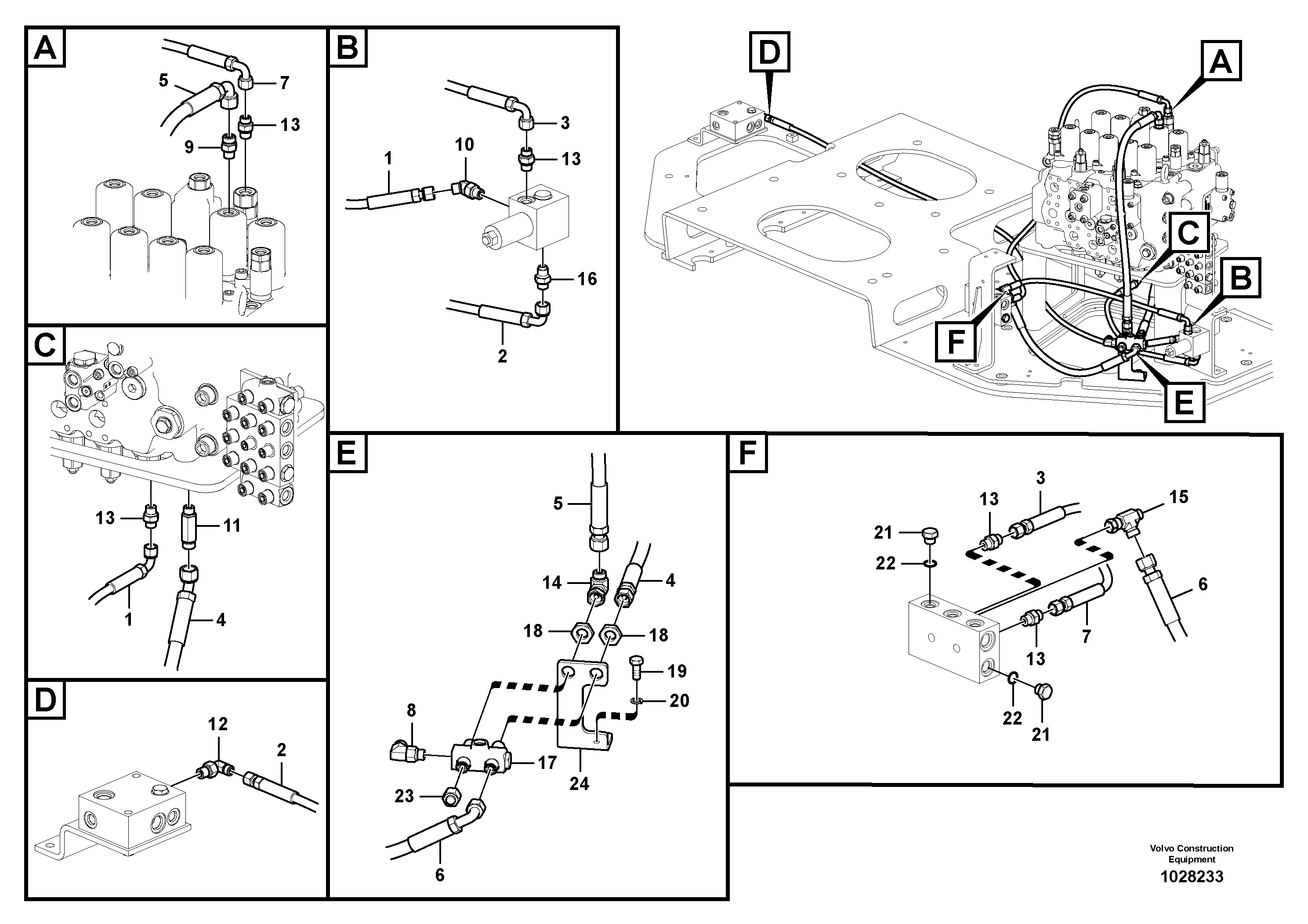 Схема запчастей Volvo ECR235C - 45677 Servo system, hammer and shear ECR235C