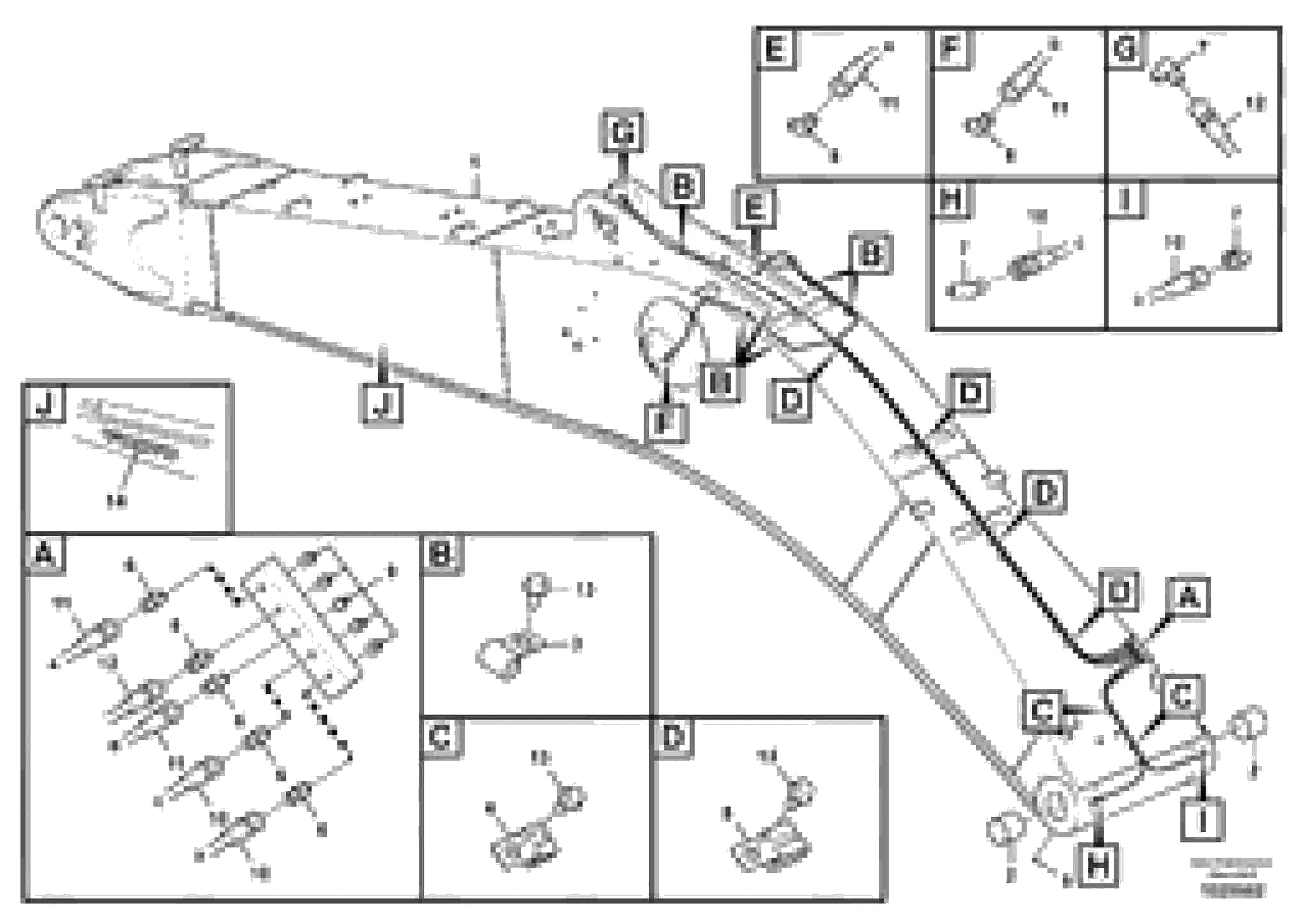 Схема запчастей Volvo EC700C - 66919 Boom and grease piping EC700C