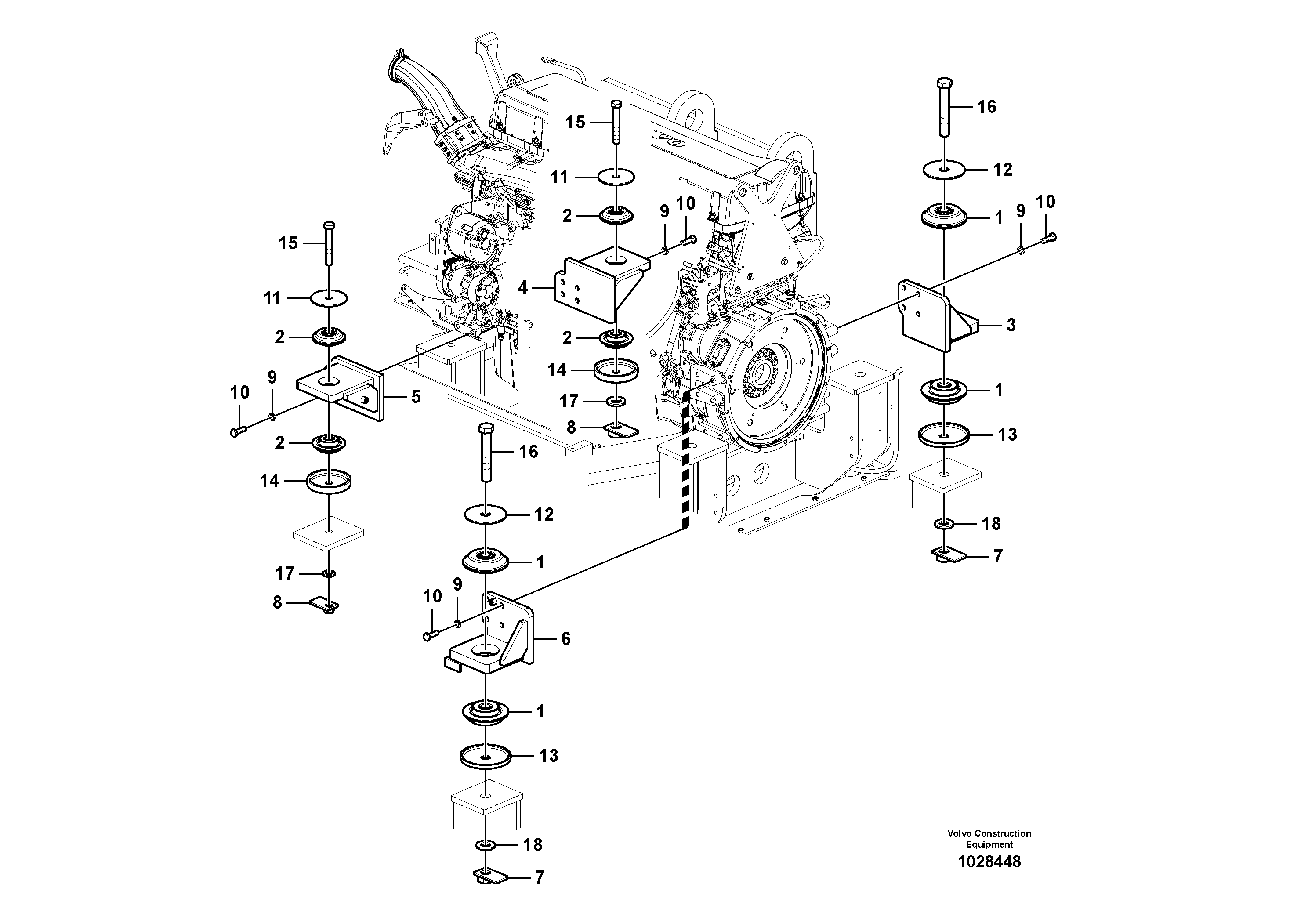 Схема запчастей Volvo EC700C - 26247 Engine mount EC700C