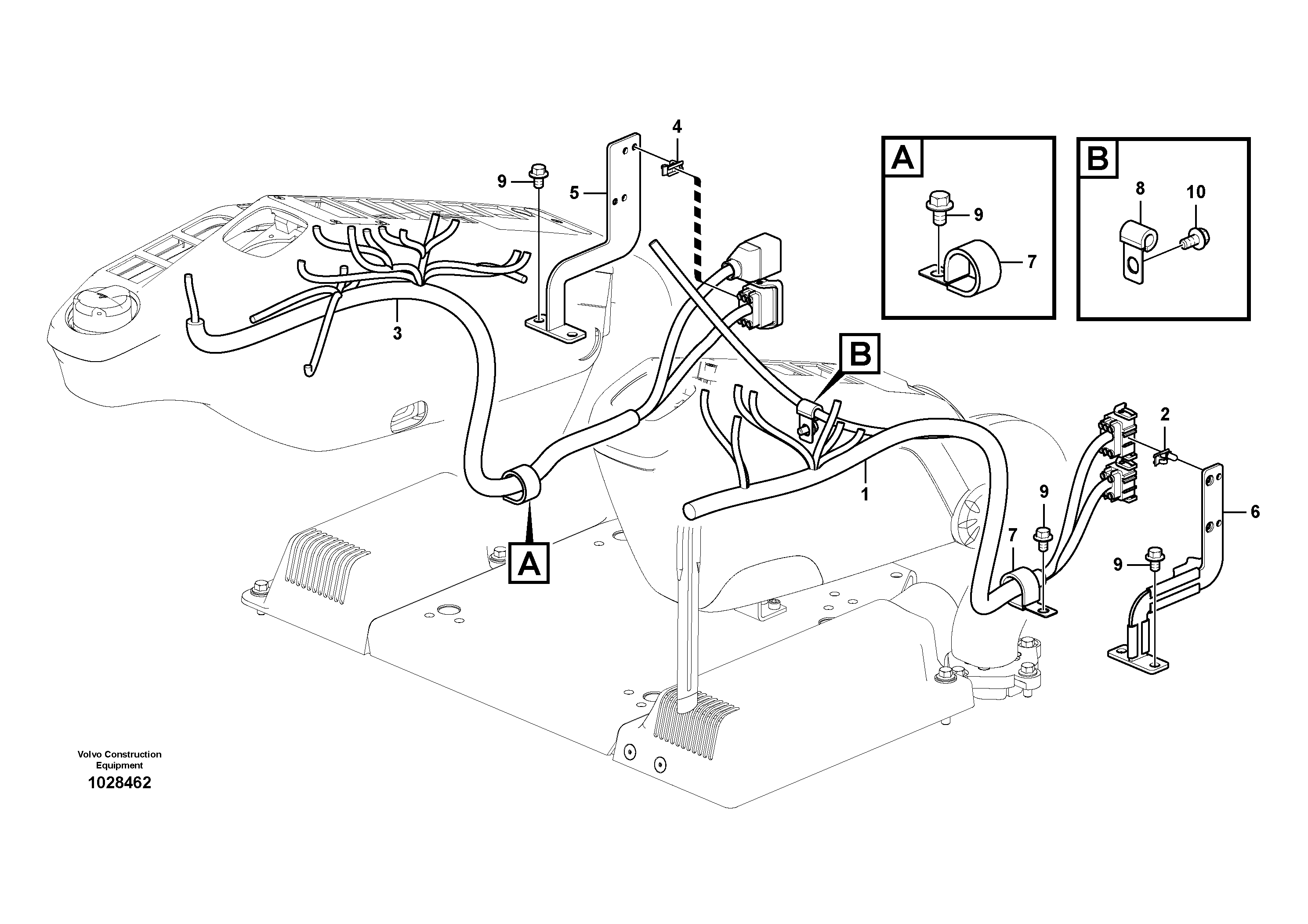 Схема запчастей Volvo EC700C - 94928 Cable and wire harness, instrument panel EC700C