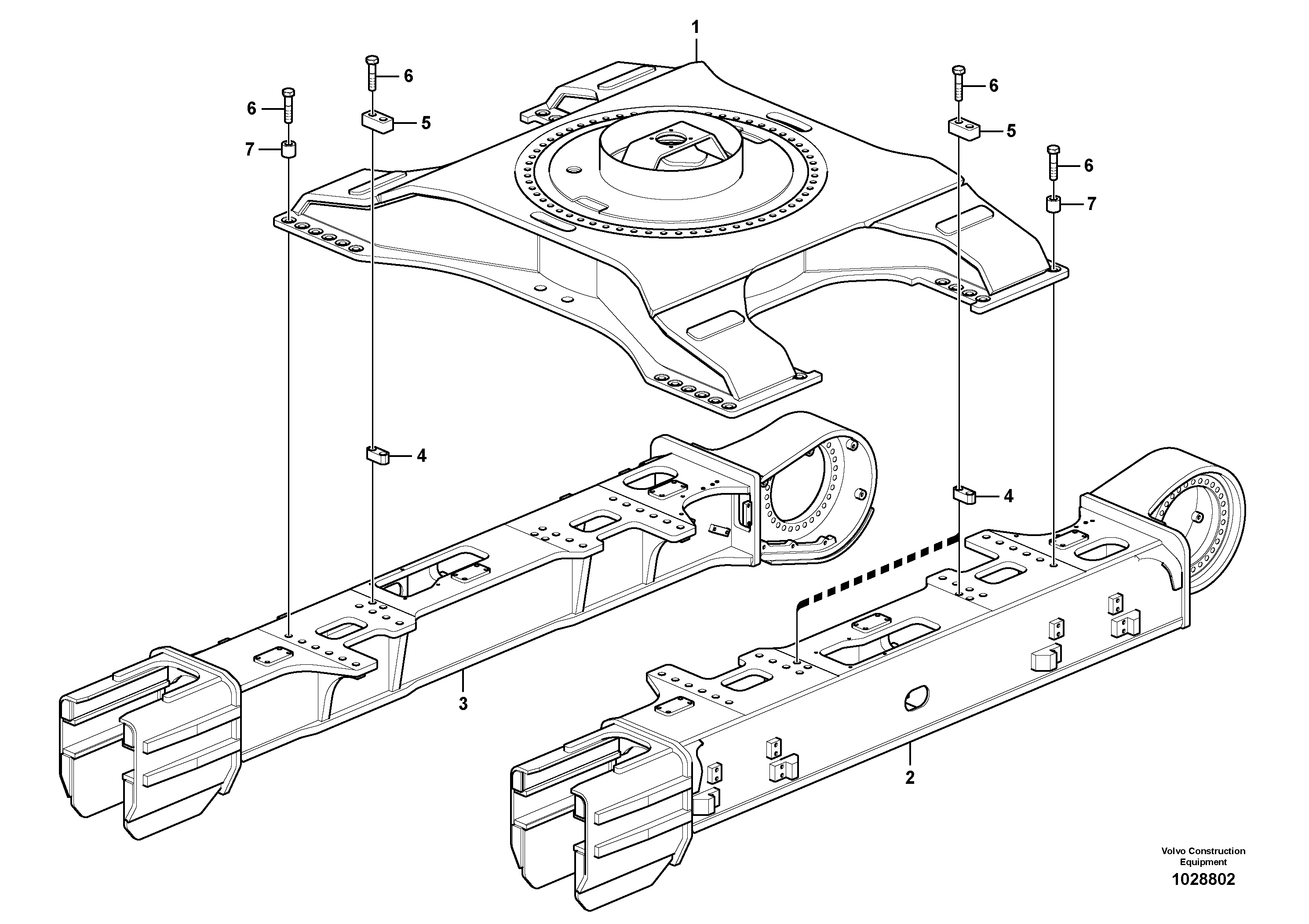 Схема запчастей Volvo EC700C - 11736 Undercarriage Frame, Retractable EC700C