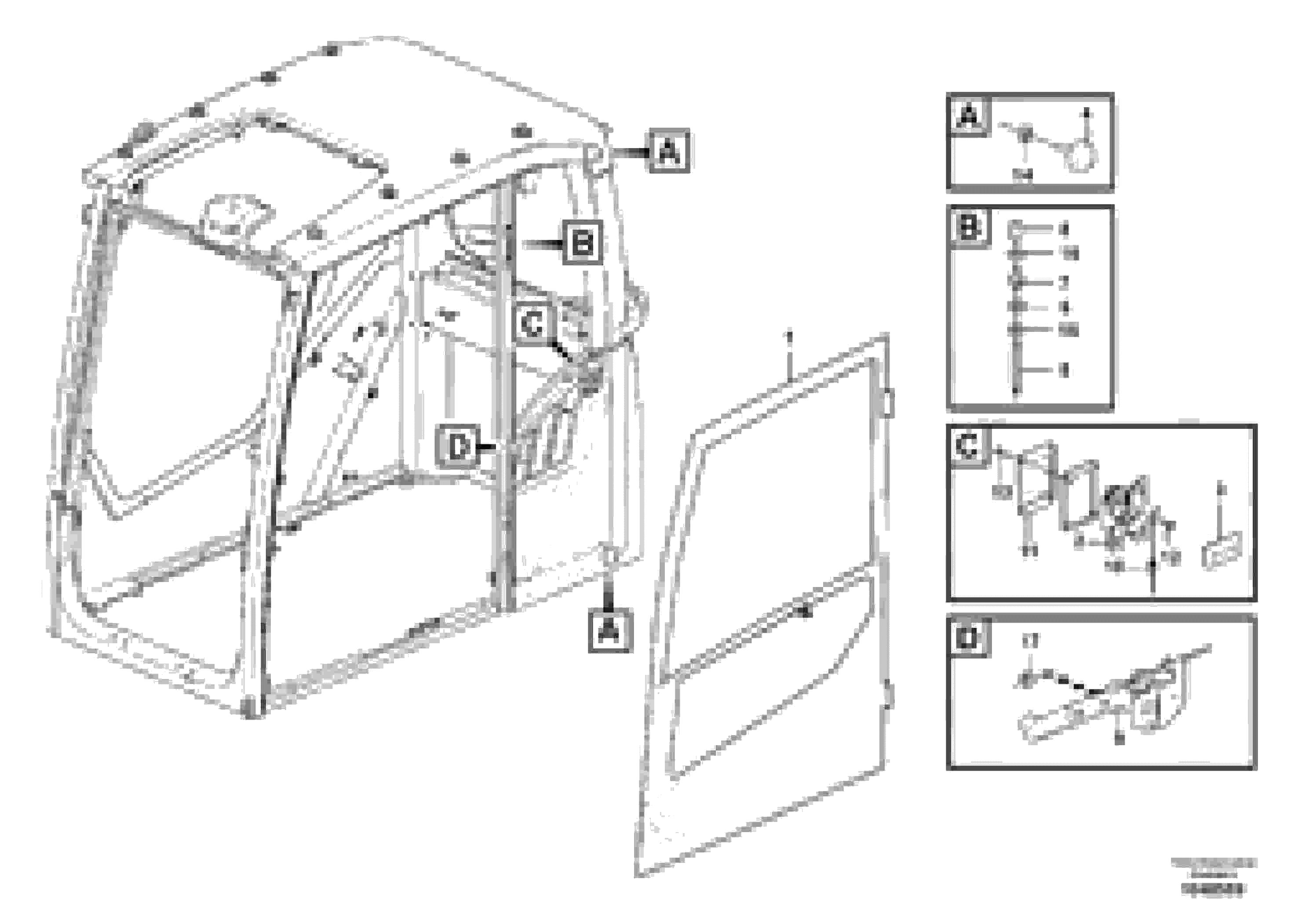 Схема запчастей Volvo EC700C - 64669 Door with fitting parts EC700C