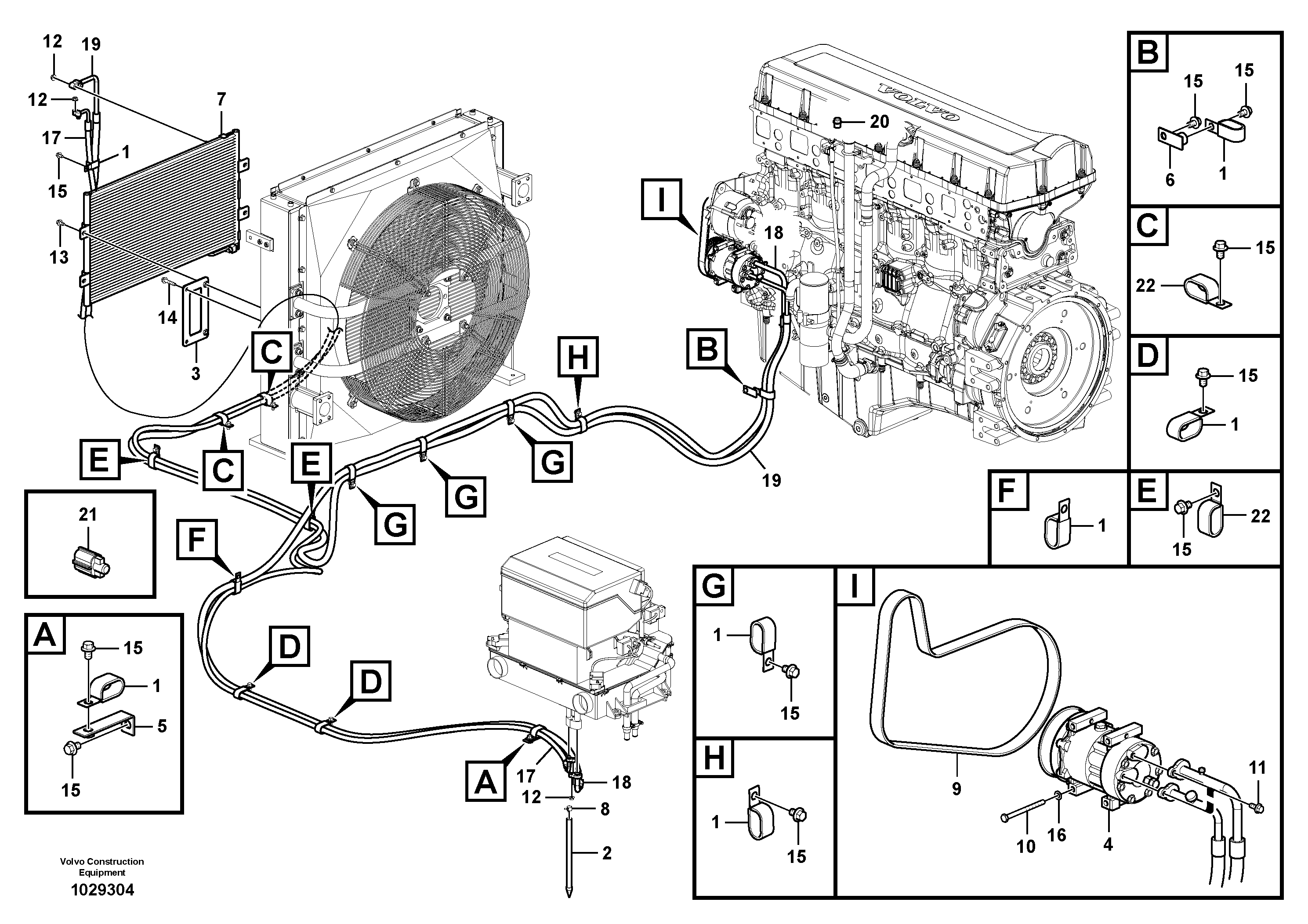 Схема запчастей Volvo EC700C - 93487 Air conditioning unit line EC700C