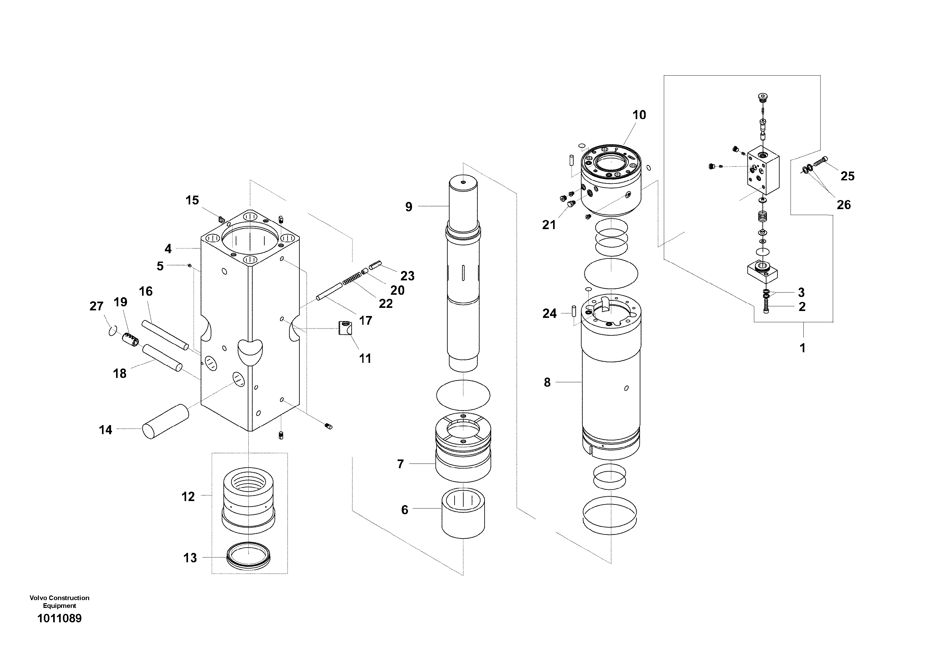 Схема запчастей Volvo EC140C - 39276 Hydraulic Hammer, Accumulator Housing ATTACHMENTS ATTACHMENTS EXCAVATORS BUCKETS&HAMMERS, GEN. B/C