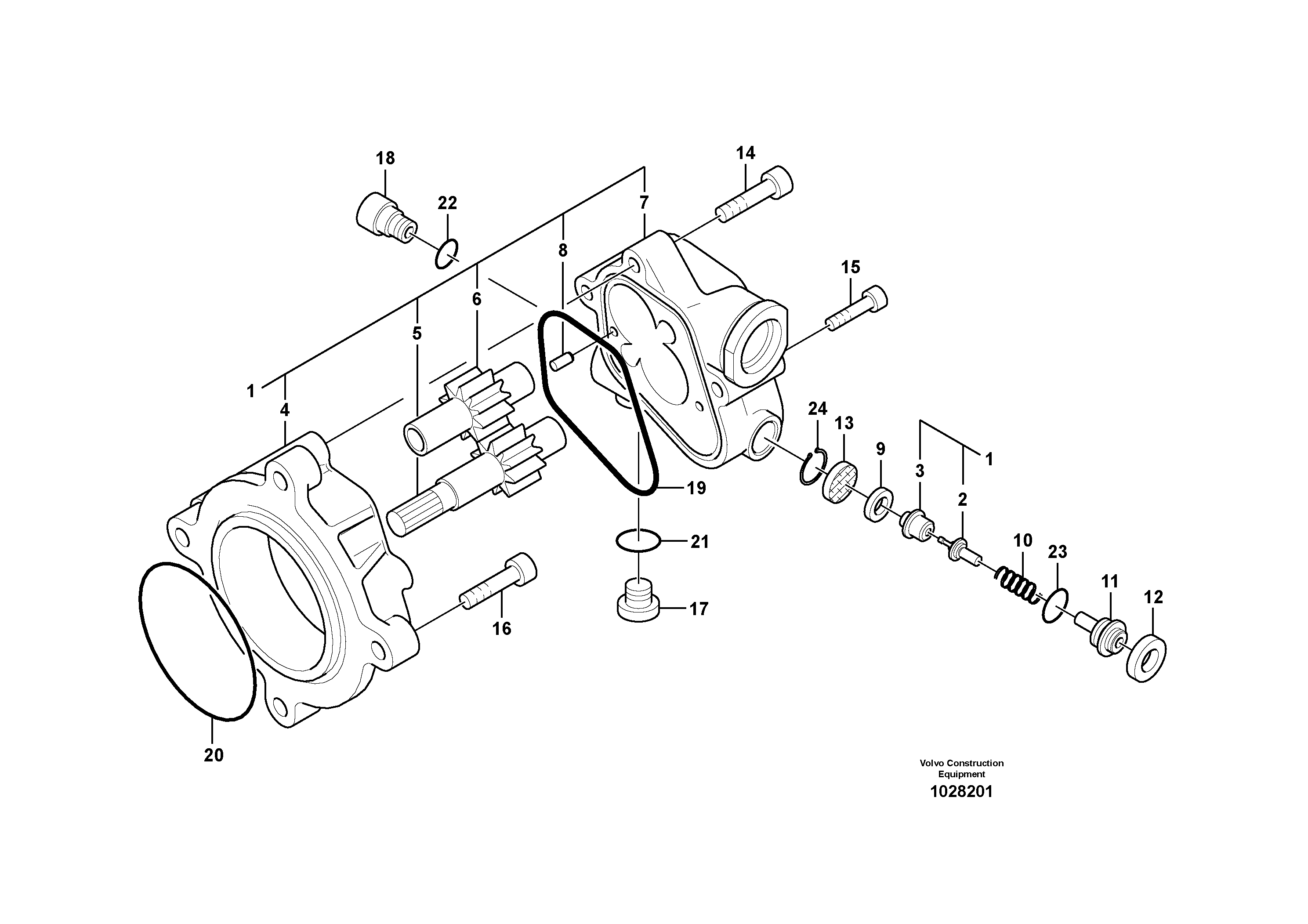 Схема запчастей Volvo EC140C - 57953 Гидронасос (шестеренчатый) EC140C