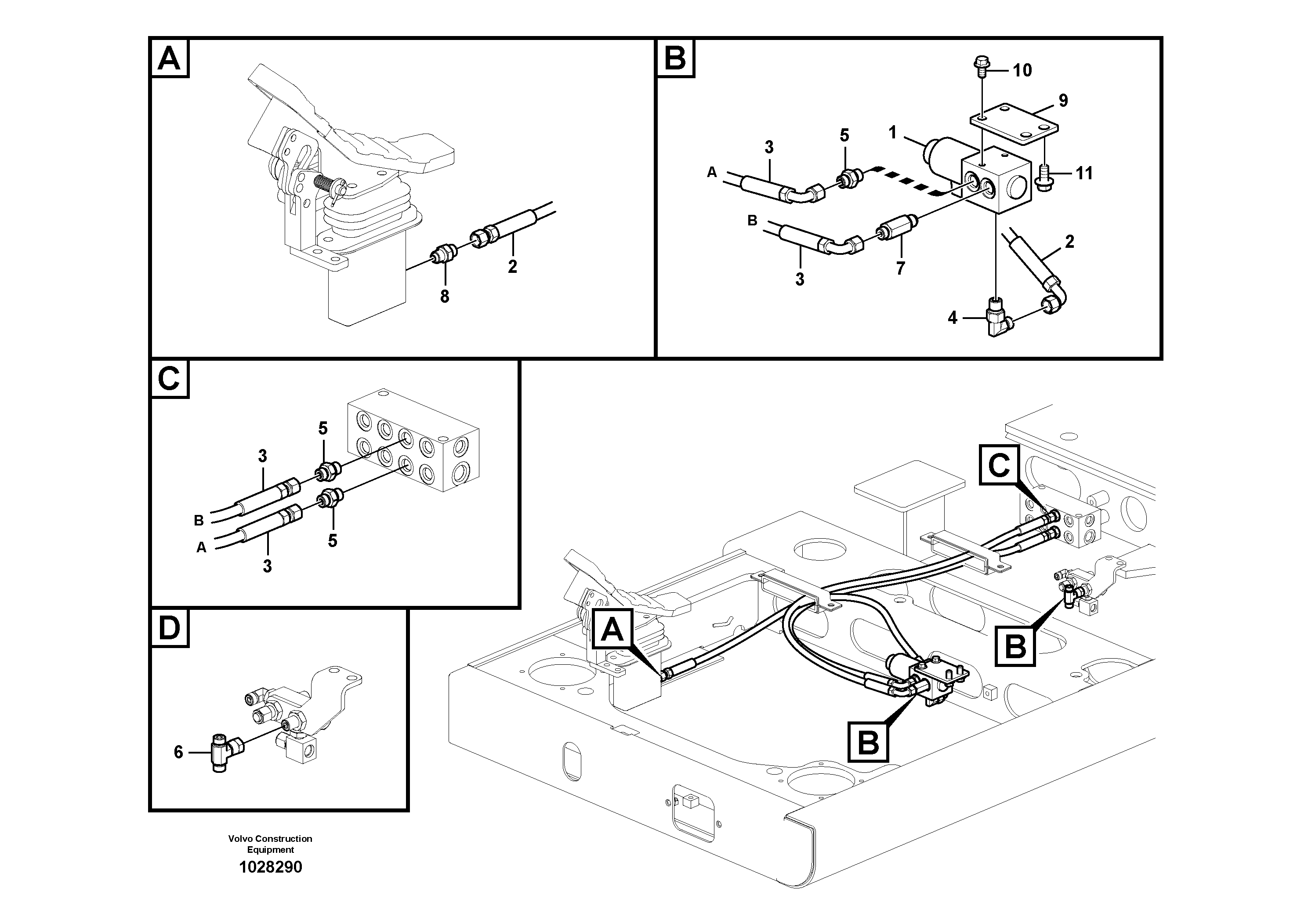 Схема запчастей Volvo EC140C - 57968 Servo system, hammer and shear EC140C