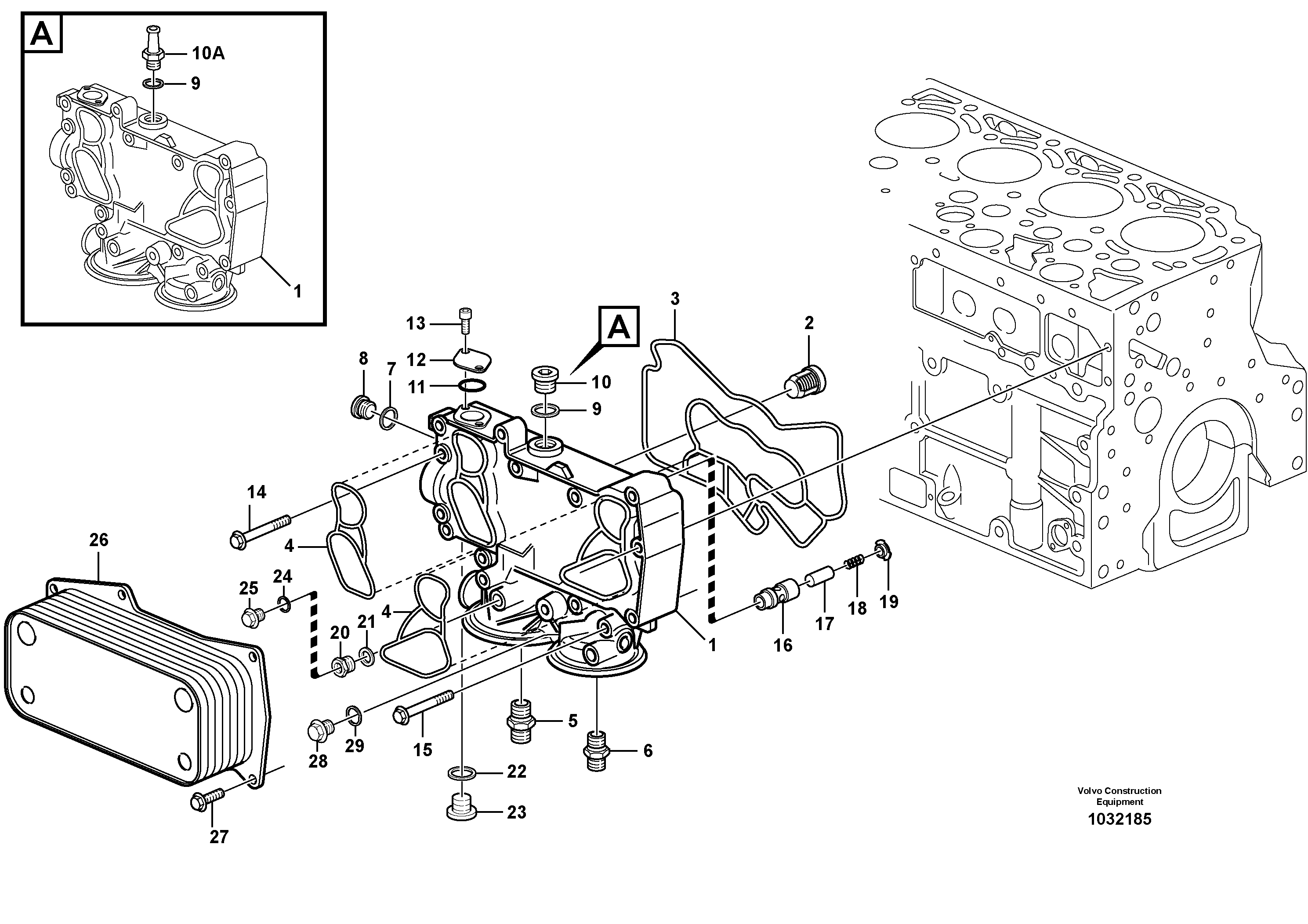 Схема запчастей Volvo EC140C - 27778 Масляный радиатор EC140C