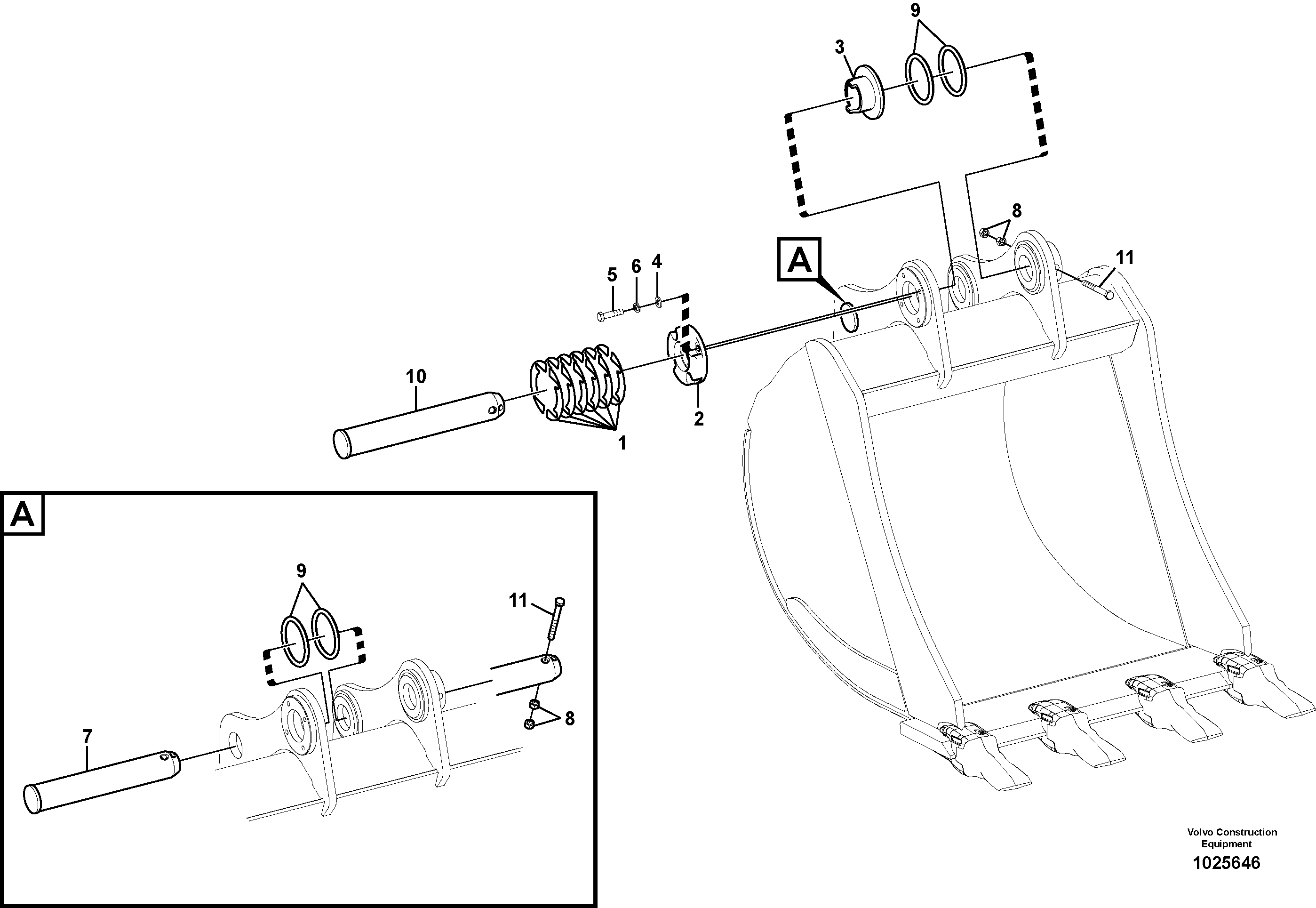 Схема запчастей Volvo EC140C - 55449 Links to bucket EC140C