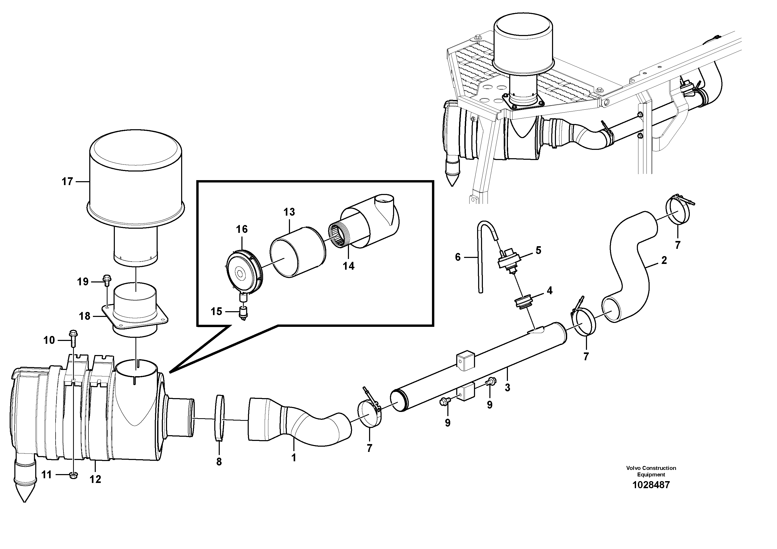 Схема запчастей Volvo EC140C - 90098 Система впуска EC140C