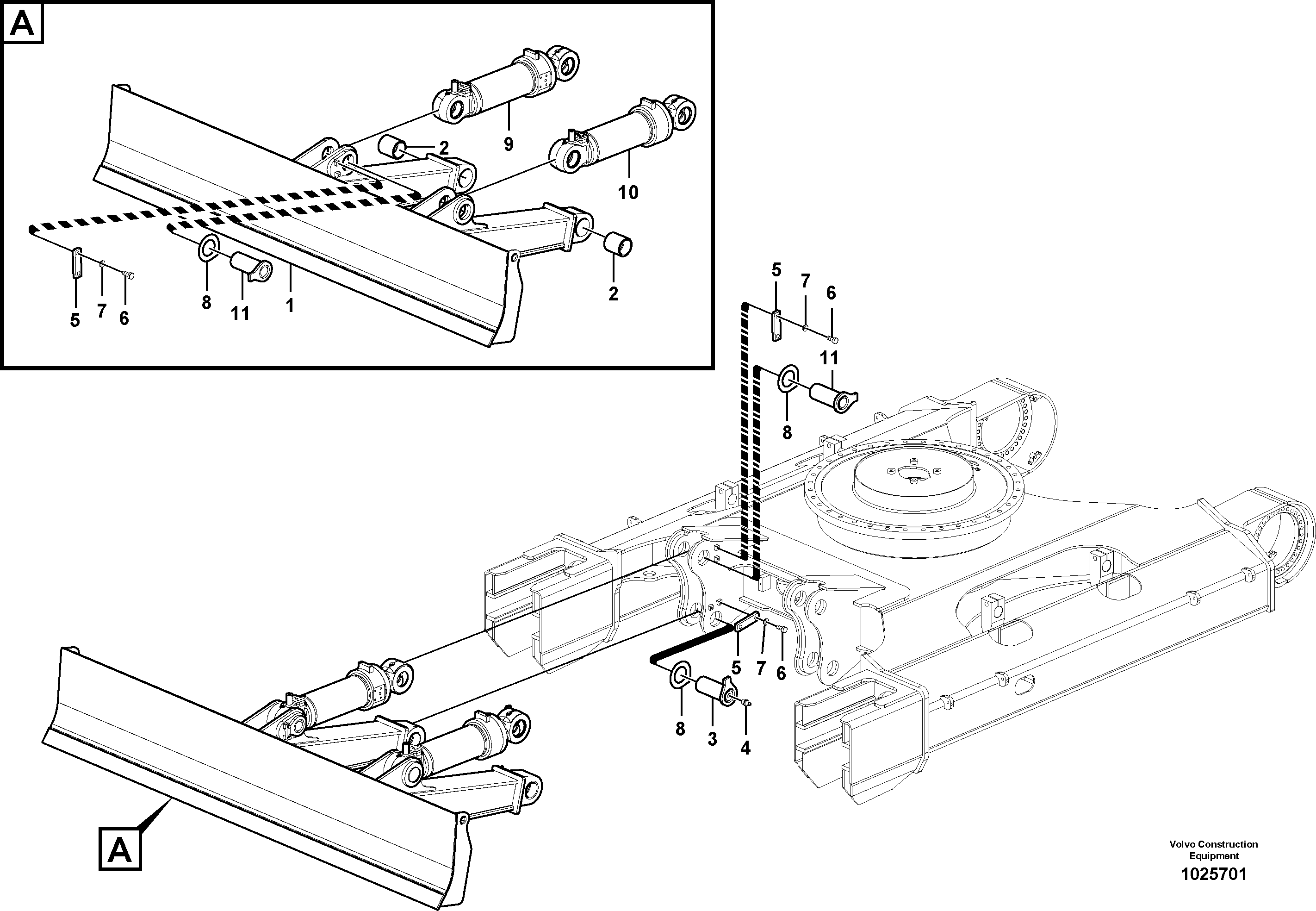 Схема запчастей Volvo EC140C - 100496 Рама экскаватора (ходовой части, шасси) EC140C