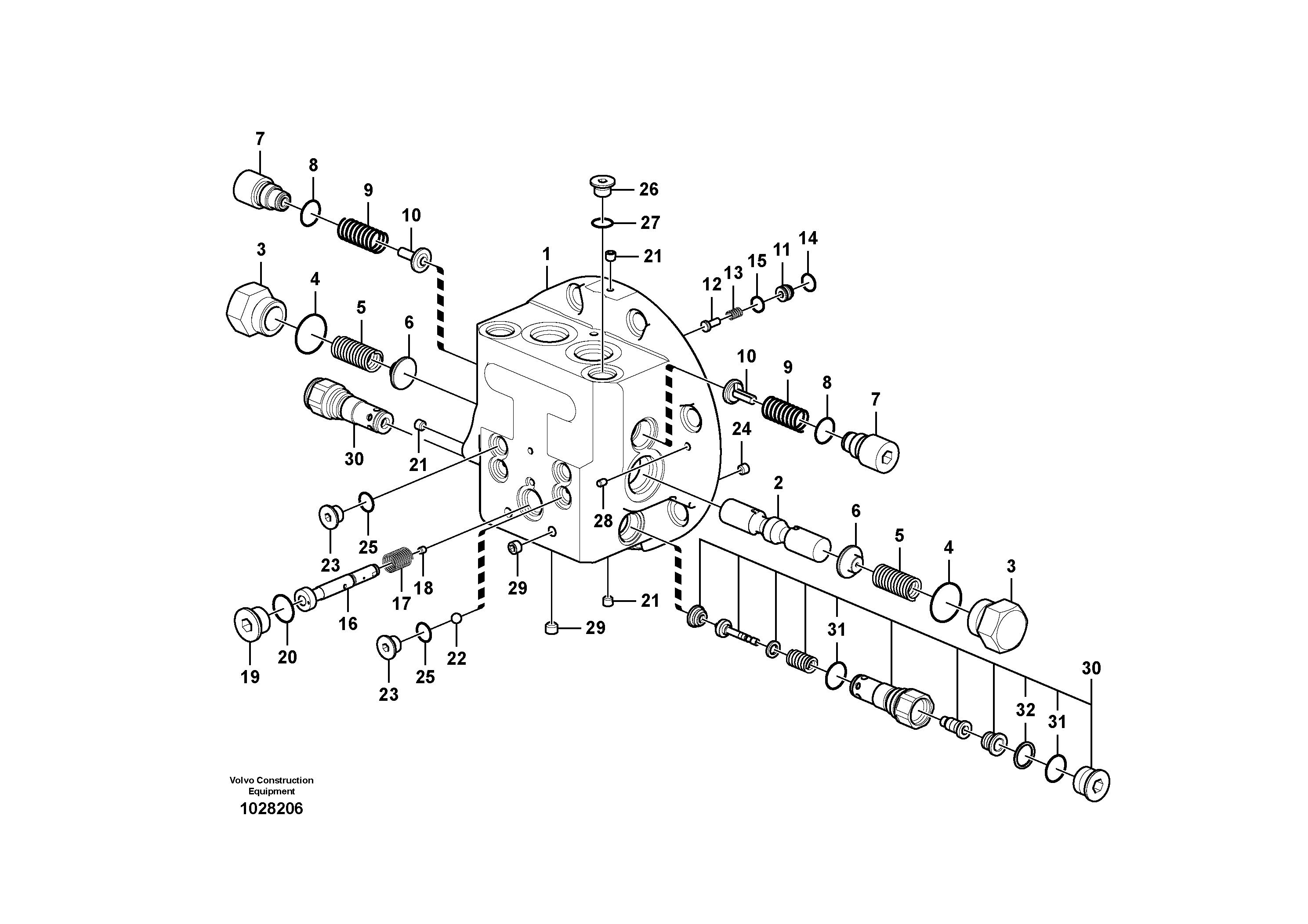 Схема запчастей Volvo EC140C - 98620 Control valve, travel motor EC140C