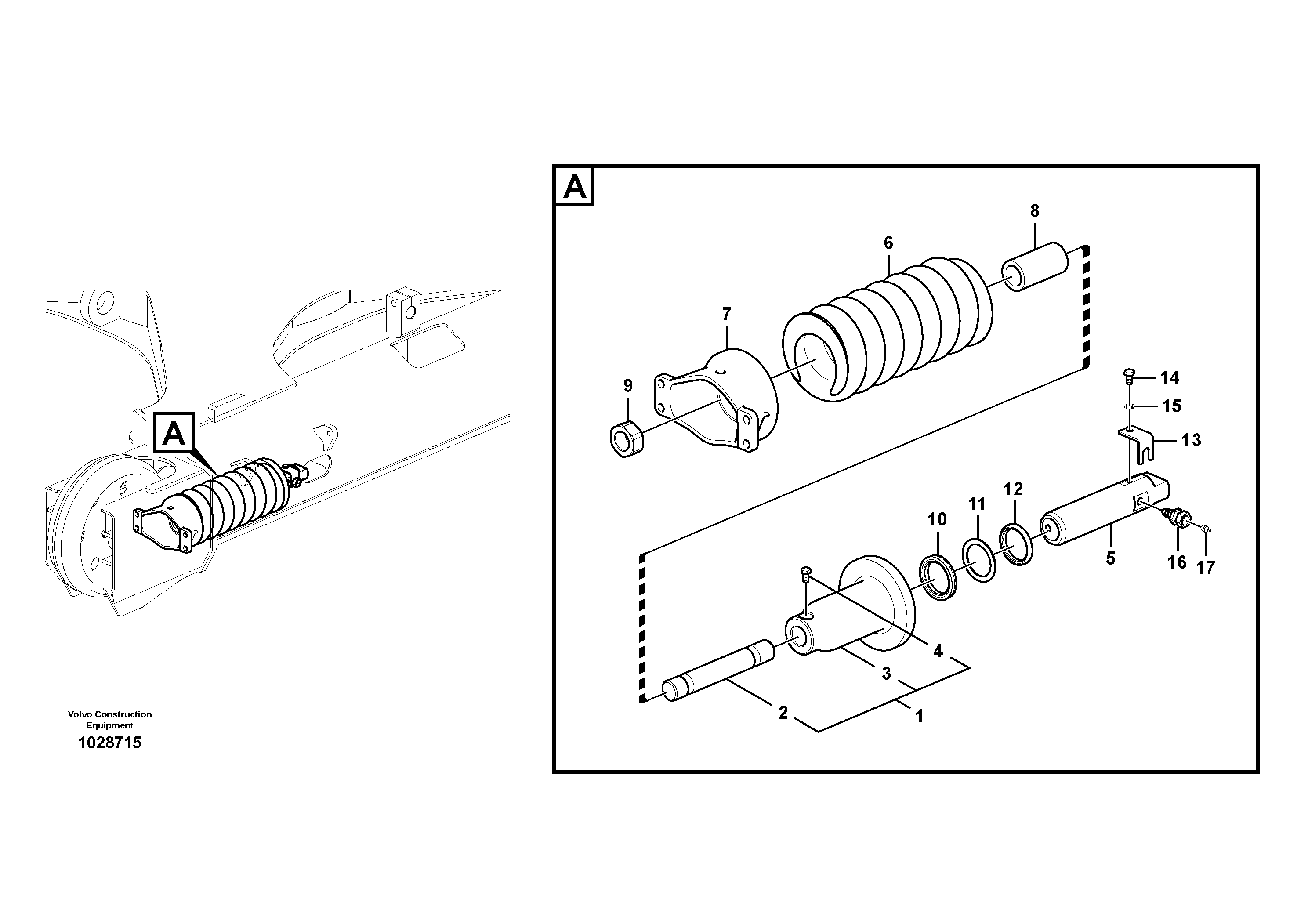 Схема запчастей Volvo EC140C - 100706 Undercarriage, spring package EC140C