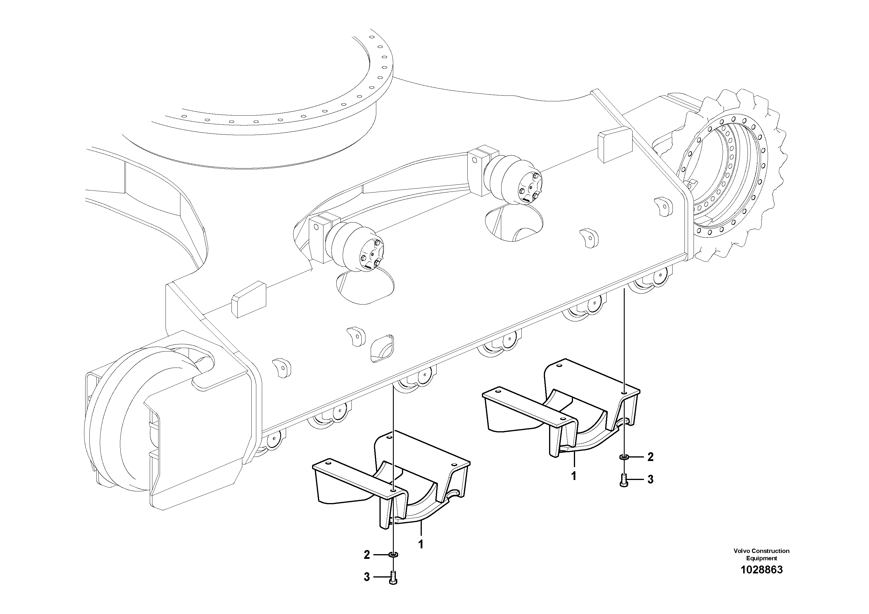 Схема запчастей Volvo EC140C - 82213 Undercarriage, track guards EC140C