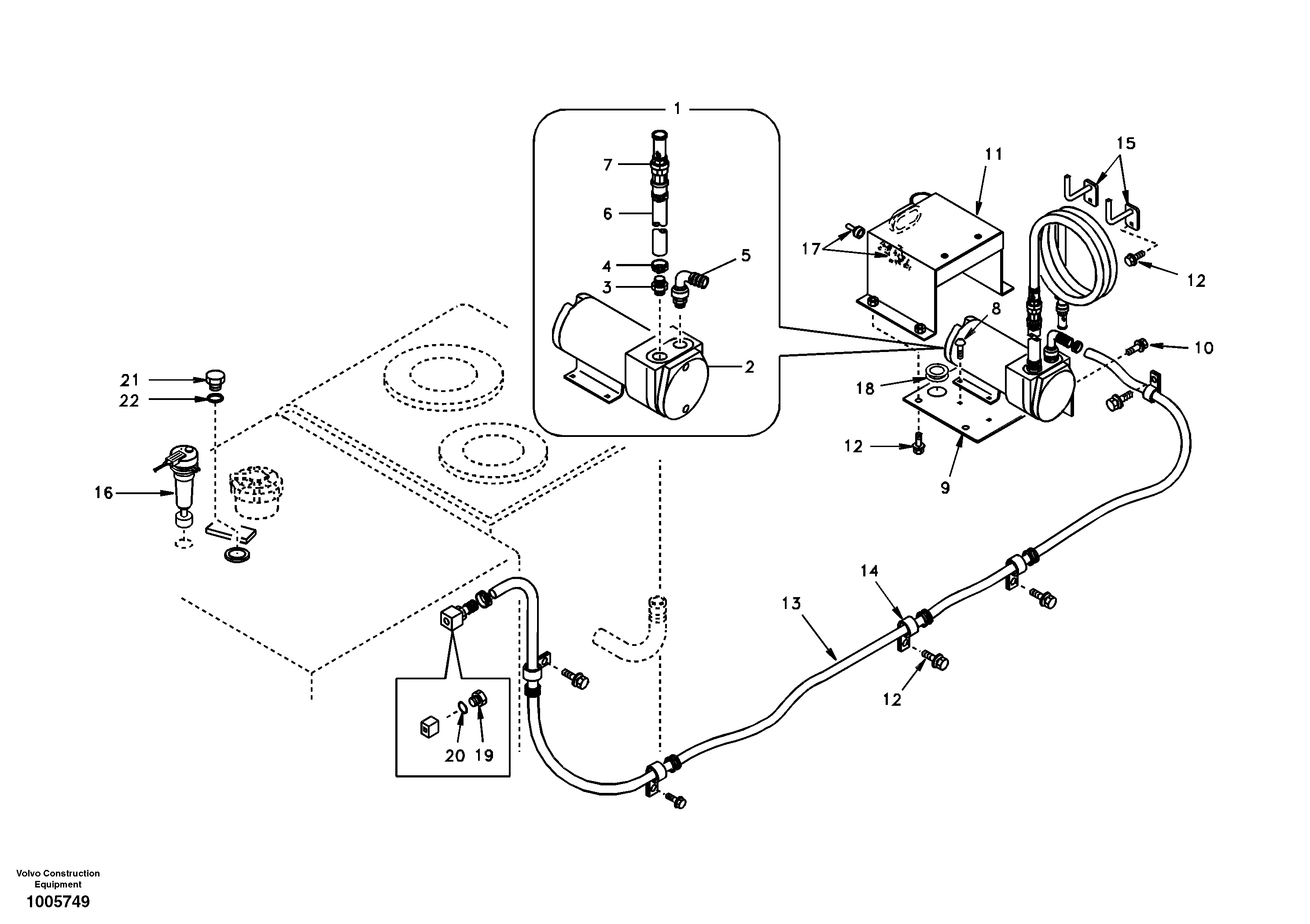 Схема запчастей Volvo EC240 - 92800 Fuel filling pump 