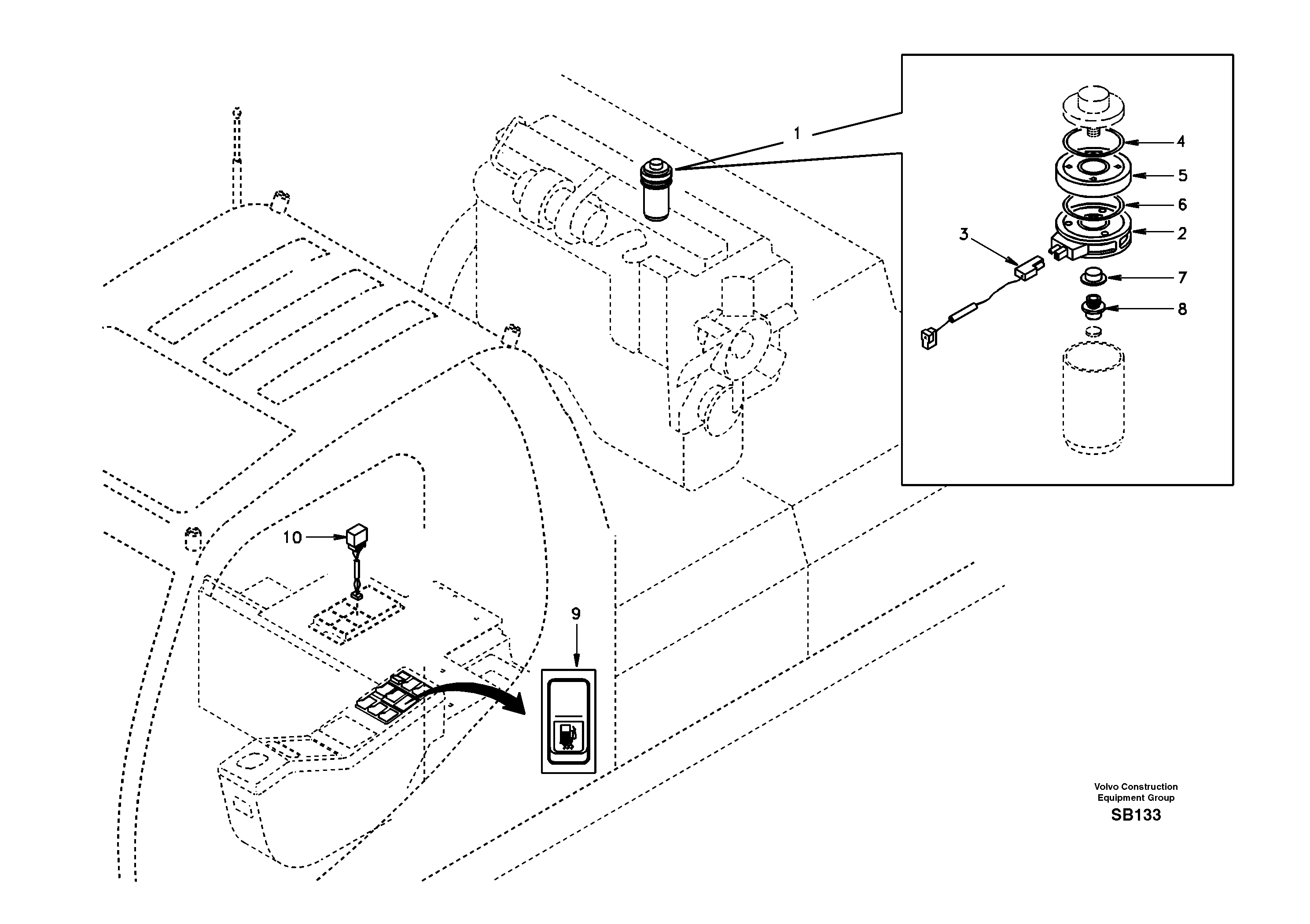 Схема запчастей Volvo EC240 - 18412 Fuel line, fuel heater 