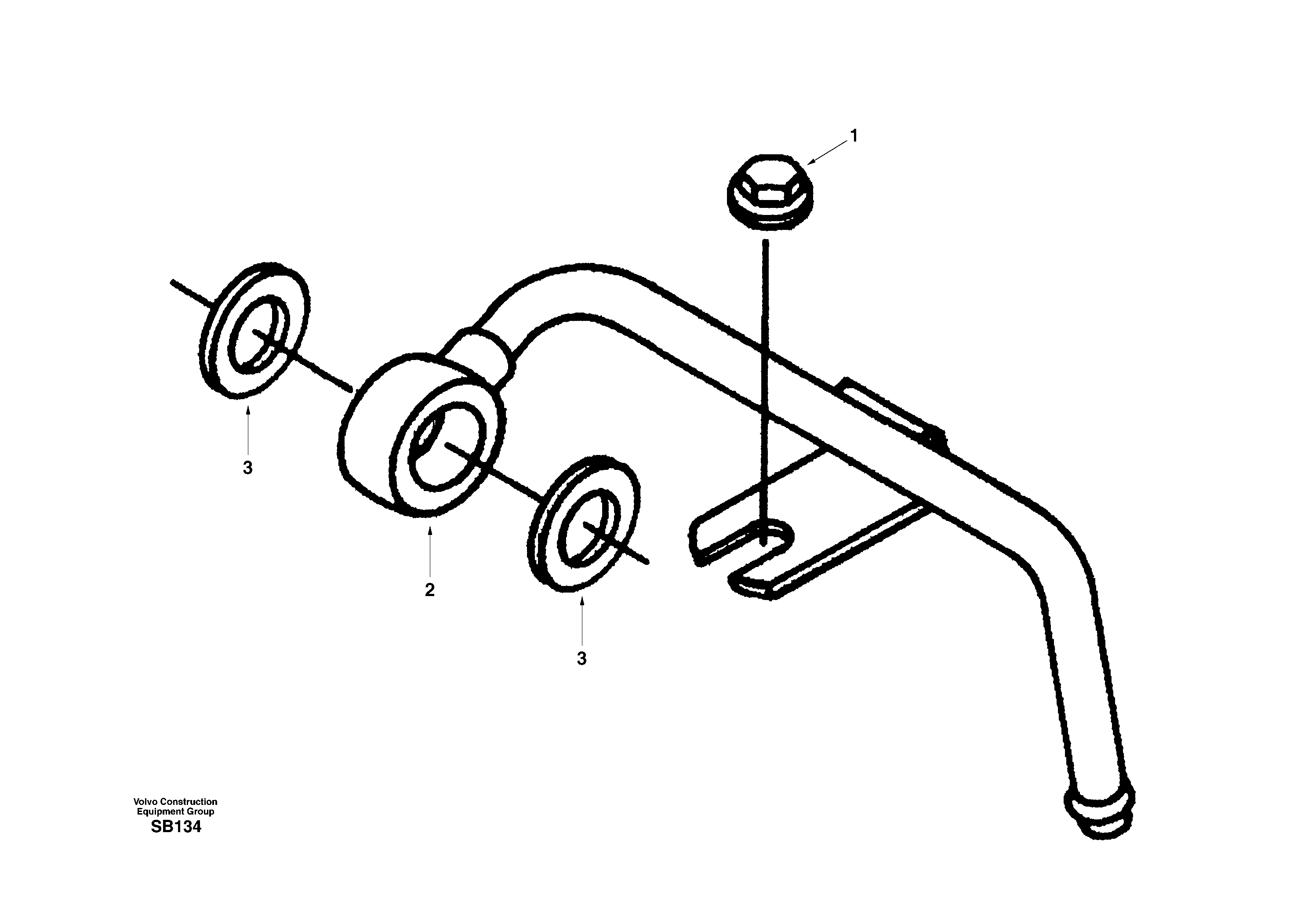 Схема запчастей Volvo EC240 - 18413 Fuel pipe. Drain 