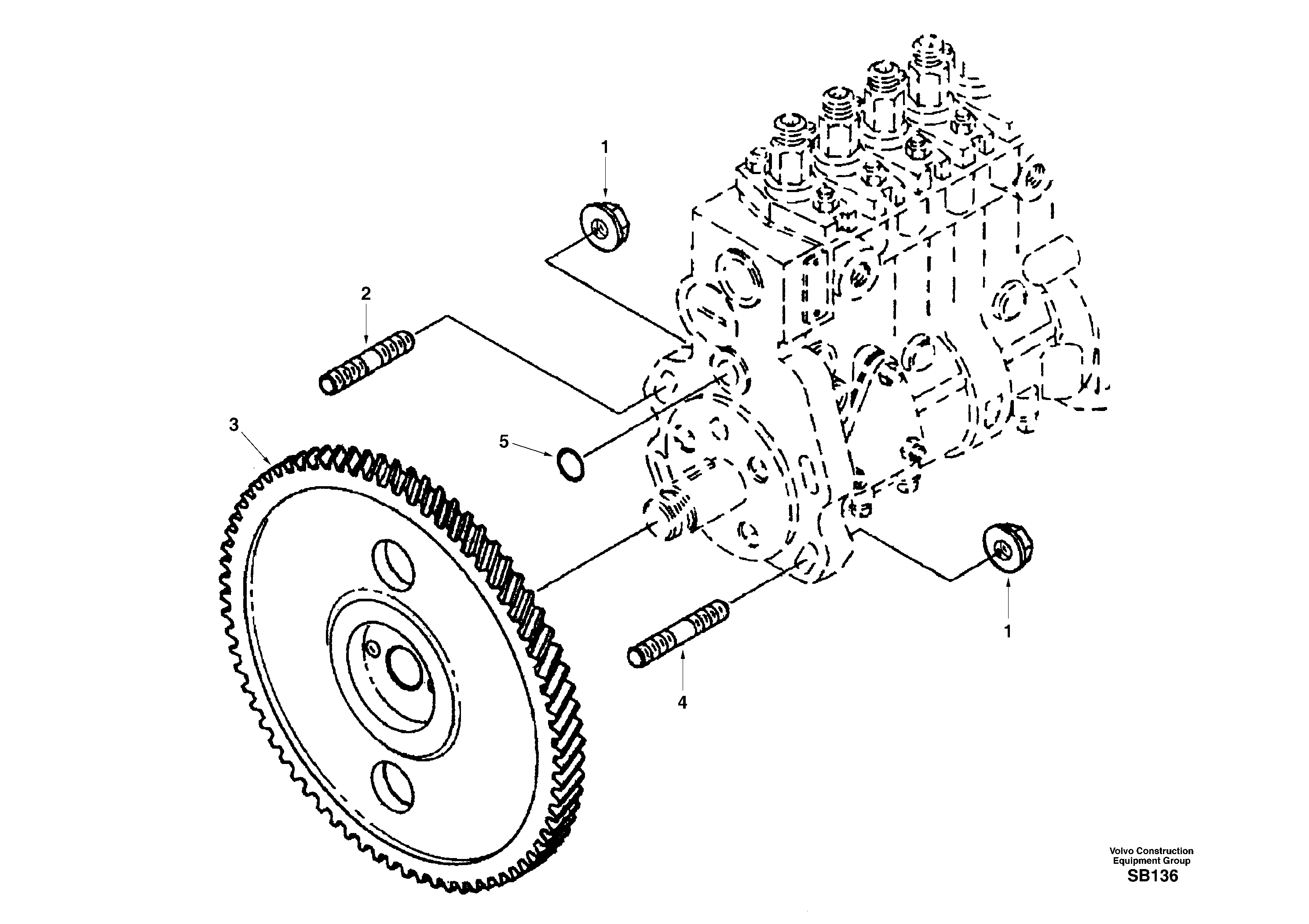 Схема запчастей Volvo EC240 - 33859 Drive for injection pump 