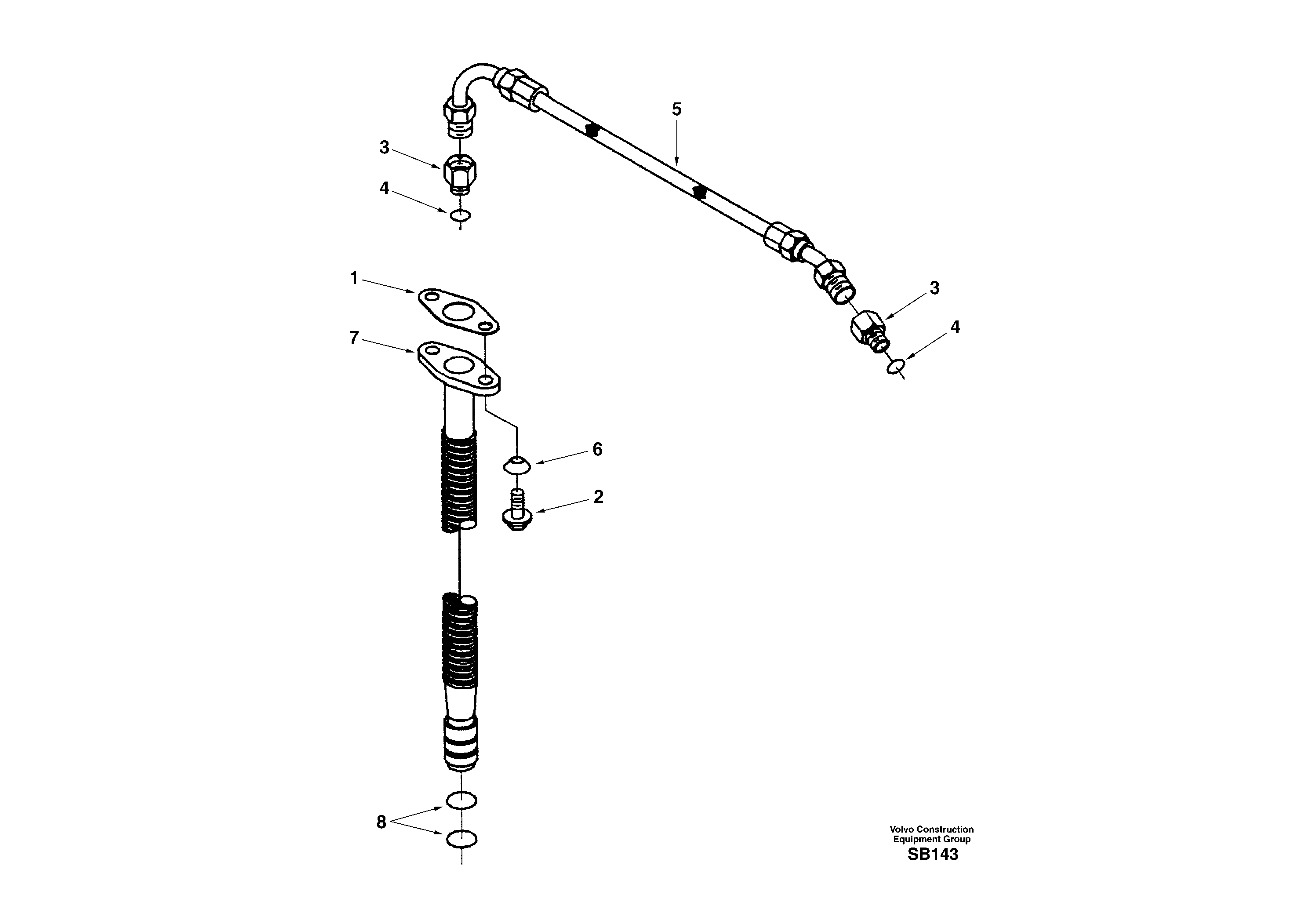 Схема запчастей Volvo EC240 - 34863 Turbocharger, plumbing 