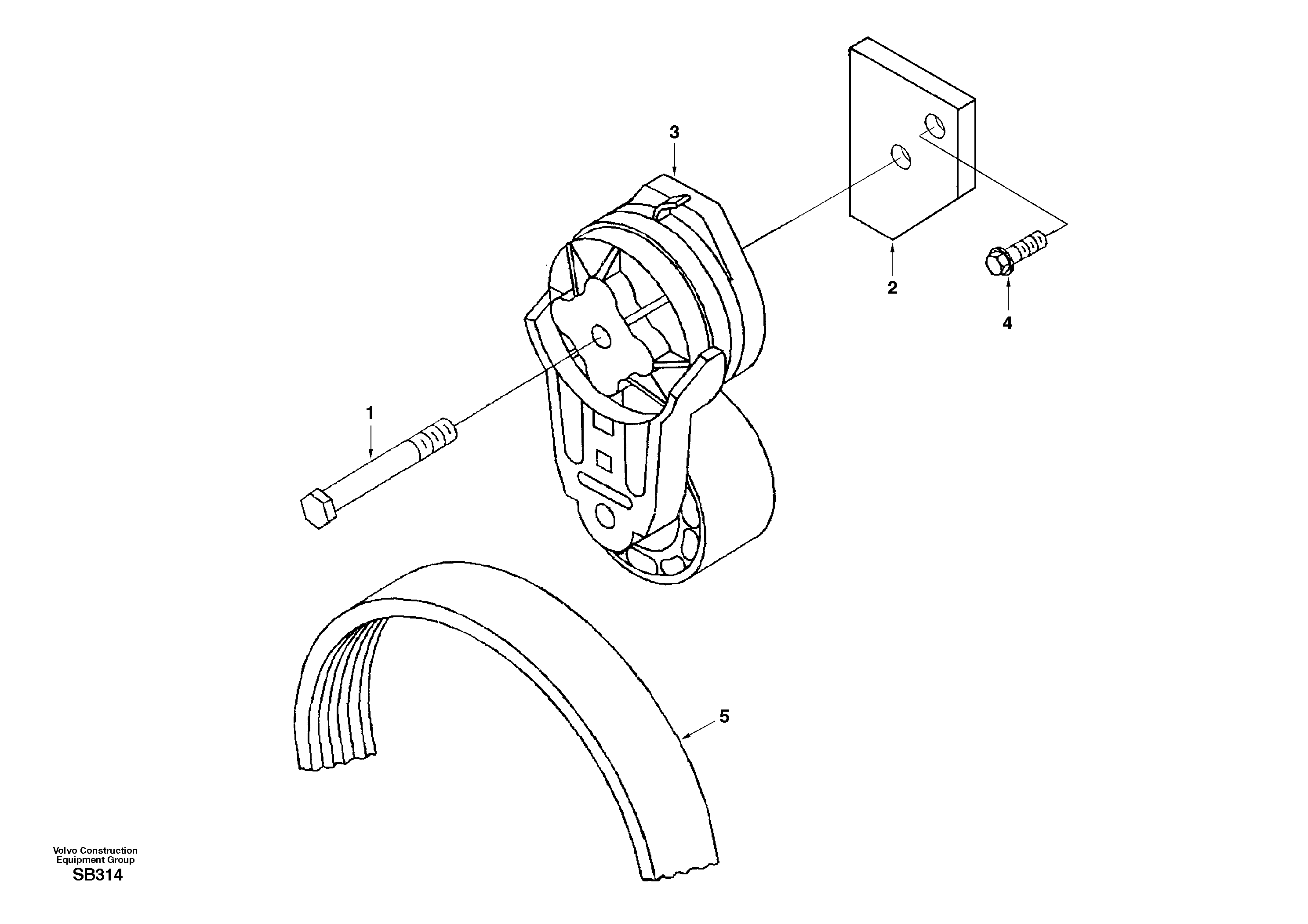 Схема запчастей Volvo EC240 - 43594 Automatic belt tensioner with fitting parts 