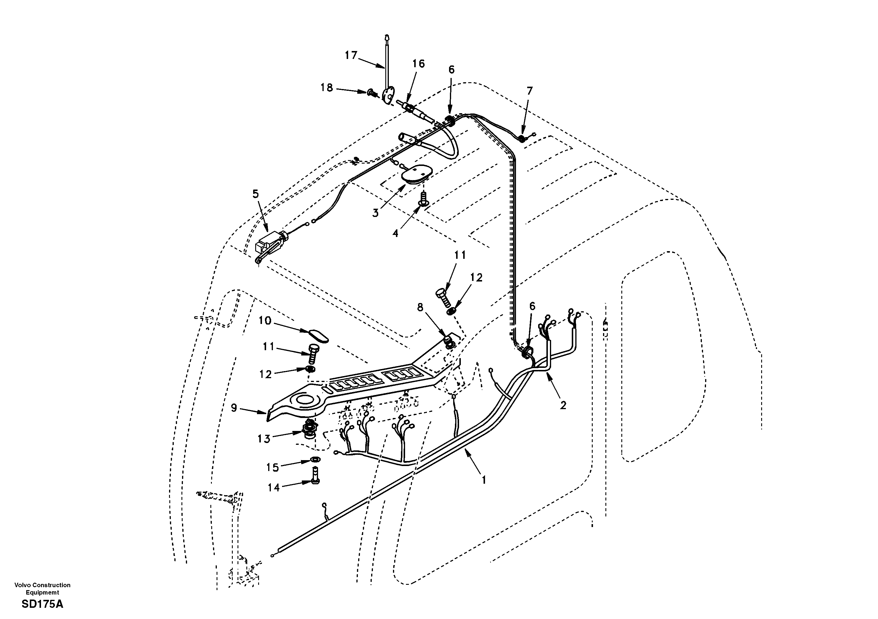 Схема запчастей Volvo EC240 - 98234 Cable harnesses, cab 