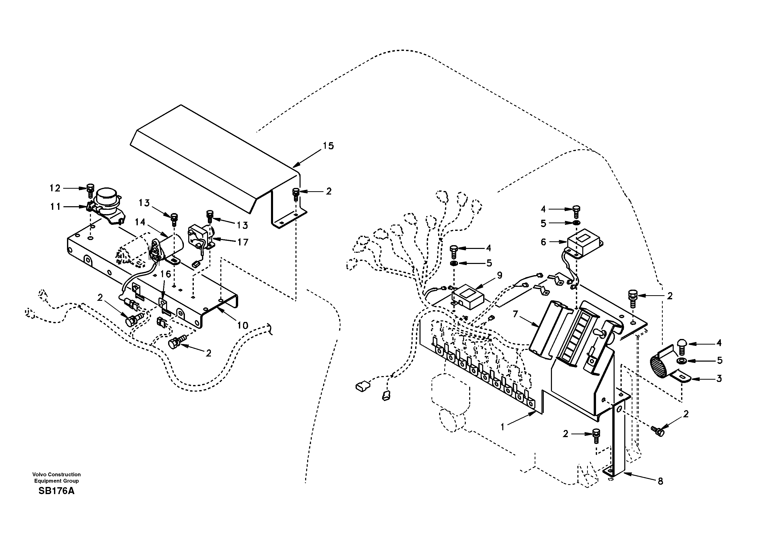 Схема запчастей Volvo EC240 - 20531 Electrical distribution box 