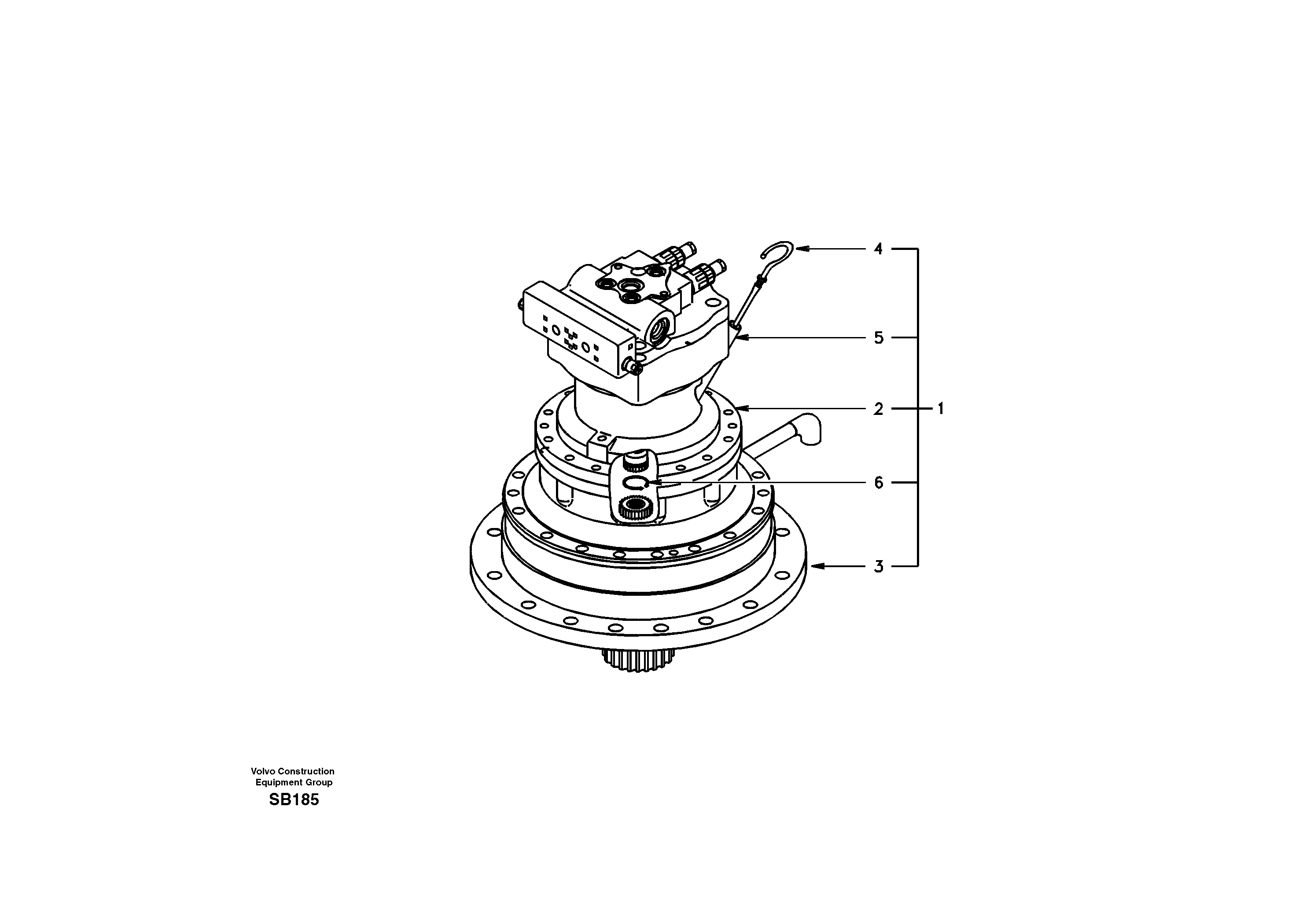 Схема запчастей Volvo EC240 - 14400 Swing motor with mounting parts 